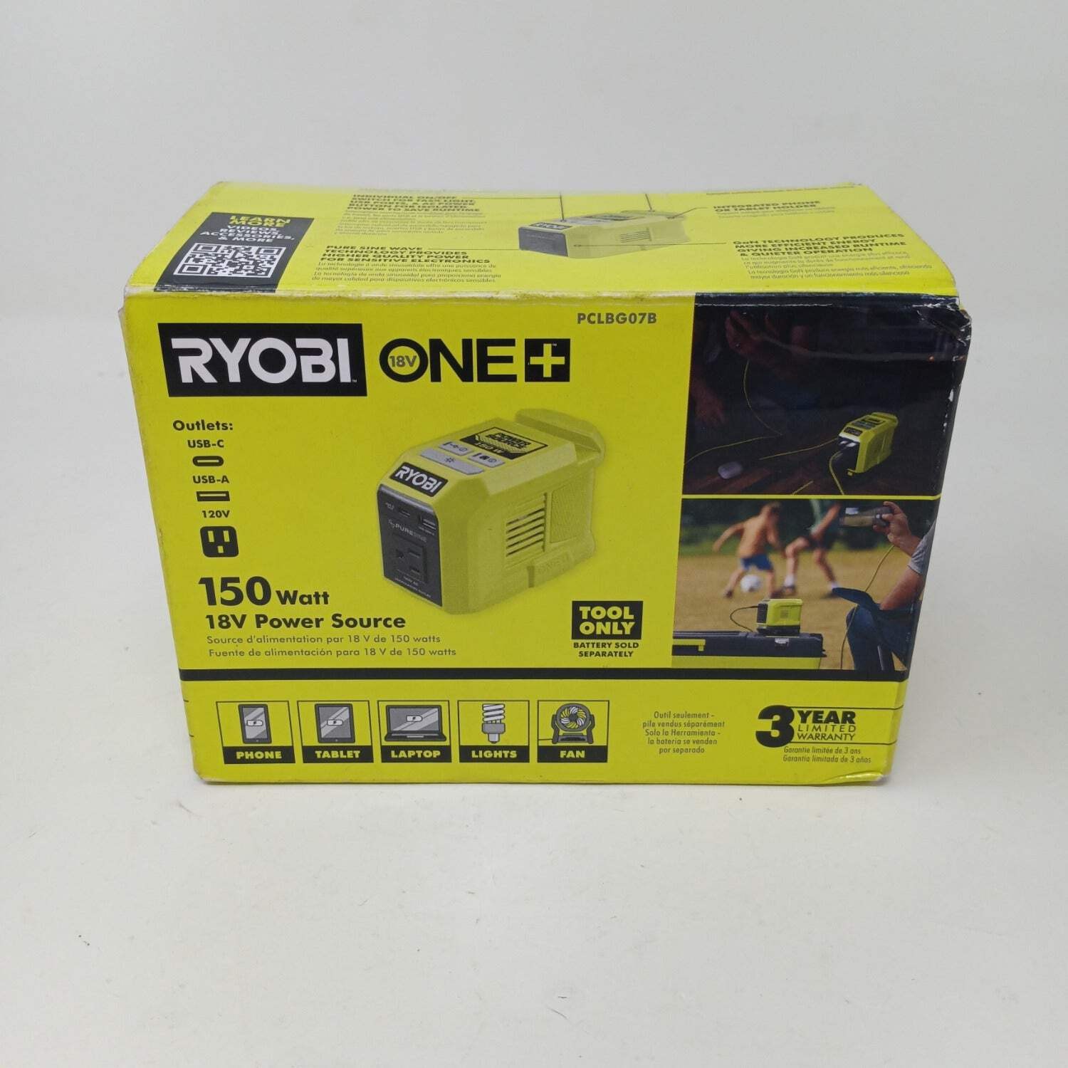New Ryobi PCLBG07B 18V 150 Watt Power Source