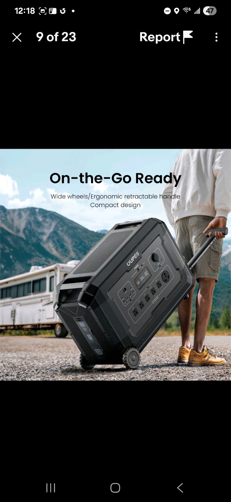 OUPES Mega 5 Portable Power Generator 4000W Output/5040Wh/7000WSurge/2100W Solar