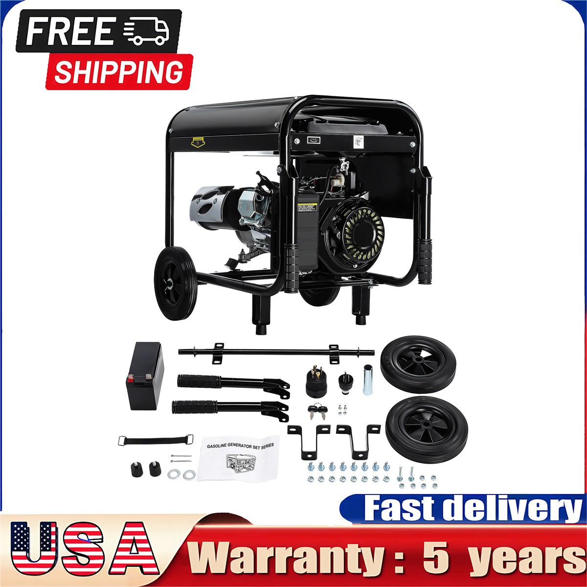 3KW Gas Inverter Generator 215cc OHV Engine 110V/220V Dual Volt Overload Protect