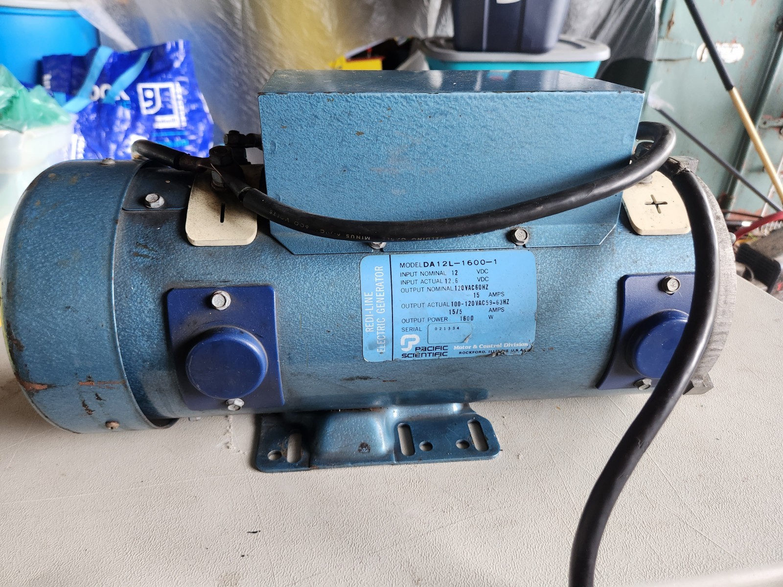 Pacific Scientific Redi Line 12v 1600w Generator Model DA 12L-1600-1