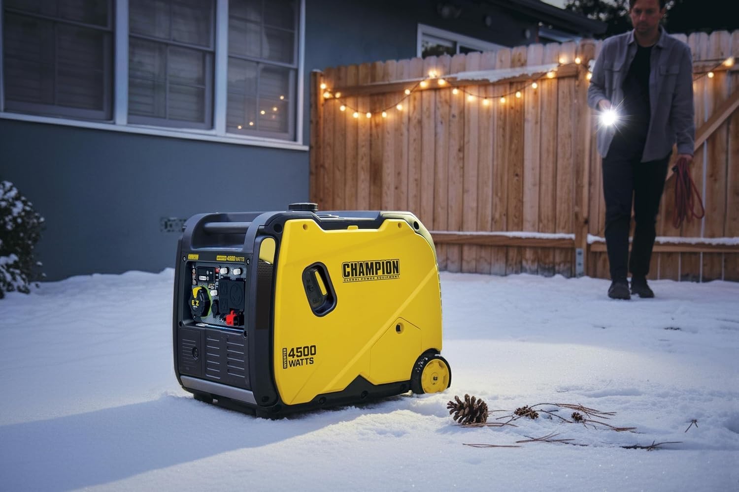 Champion 4,500-W Super Quiet Portable RV Ready Gas Inverter Generator, CO Sensor