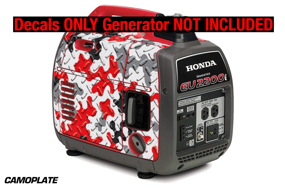 Decal For Honda EU2200i Skin Camping Generator Engine Sticker CAMOPLATE RED