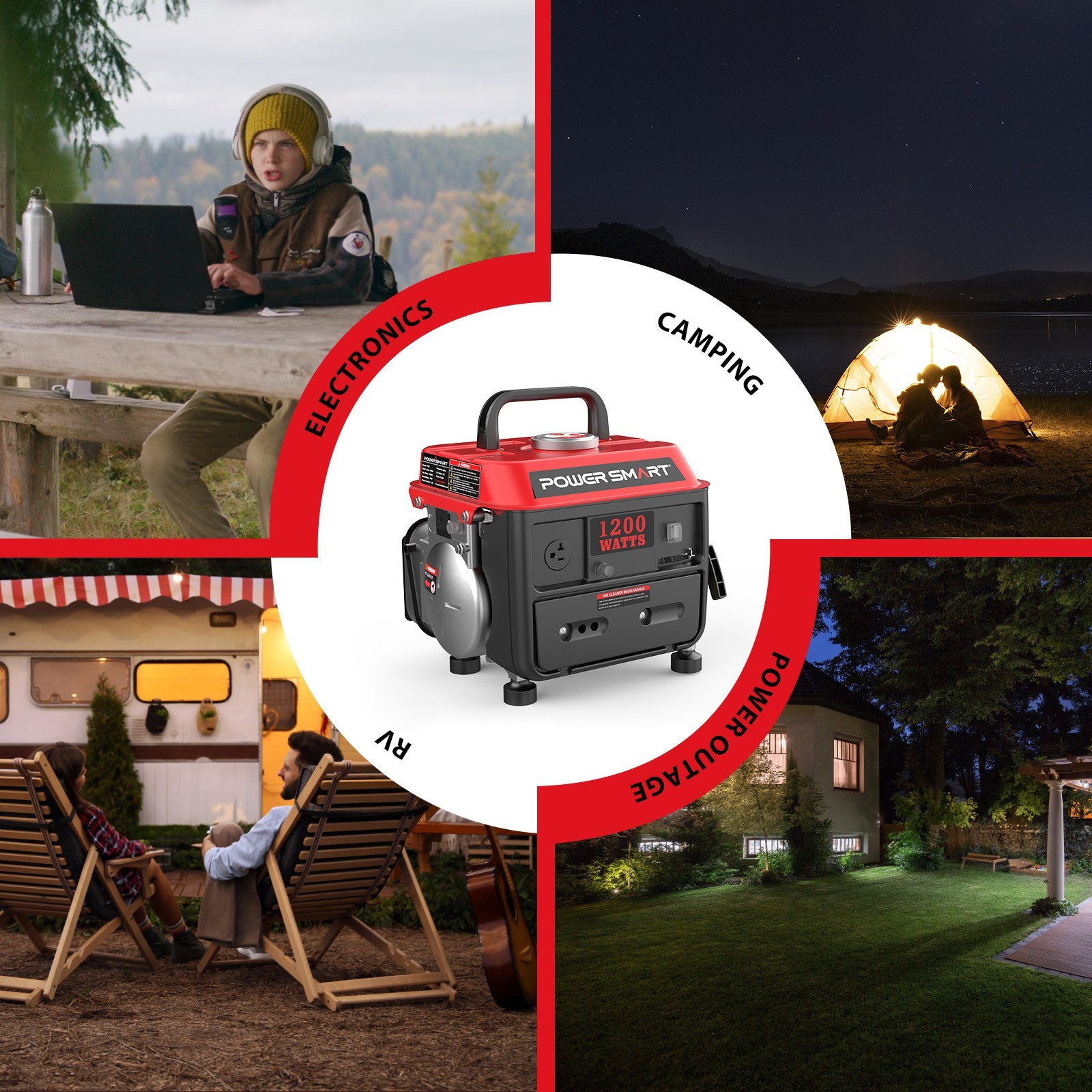 1200W Portable Generator, Small Generator for Camping Outdoor, Ultralight