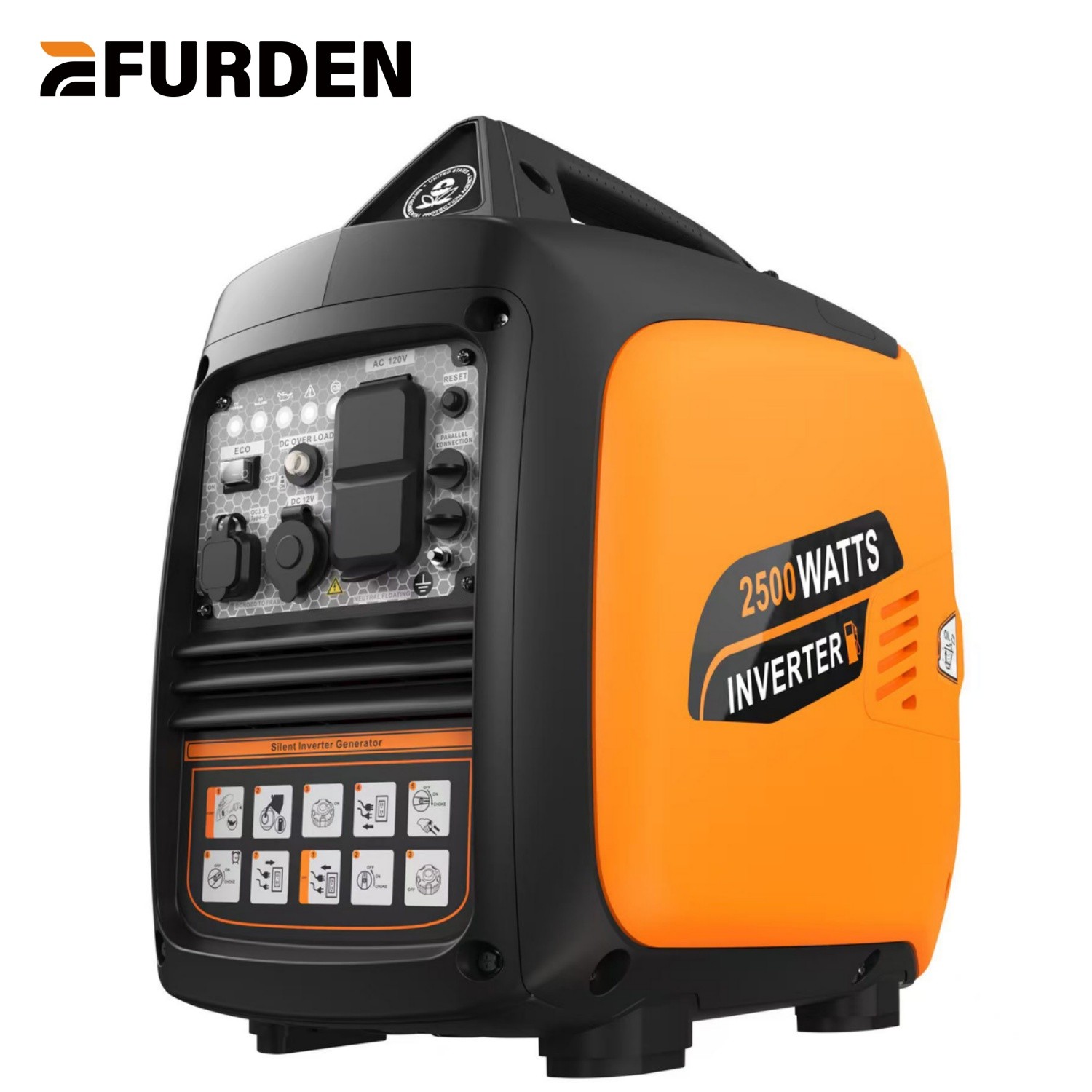 2500Watt Gas Powered Generator Portable Inverter Generator 52dB Super Quiet USA