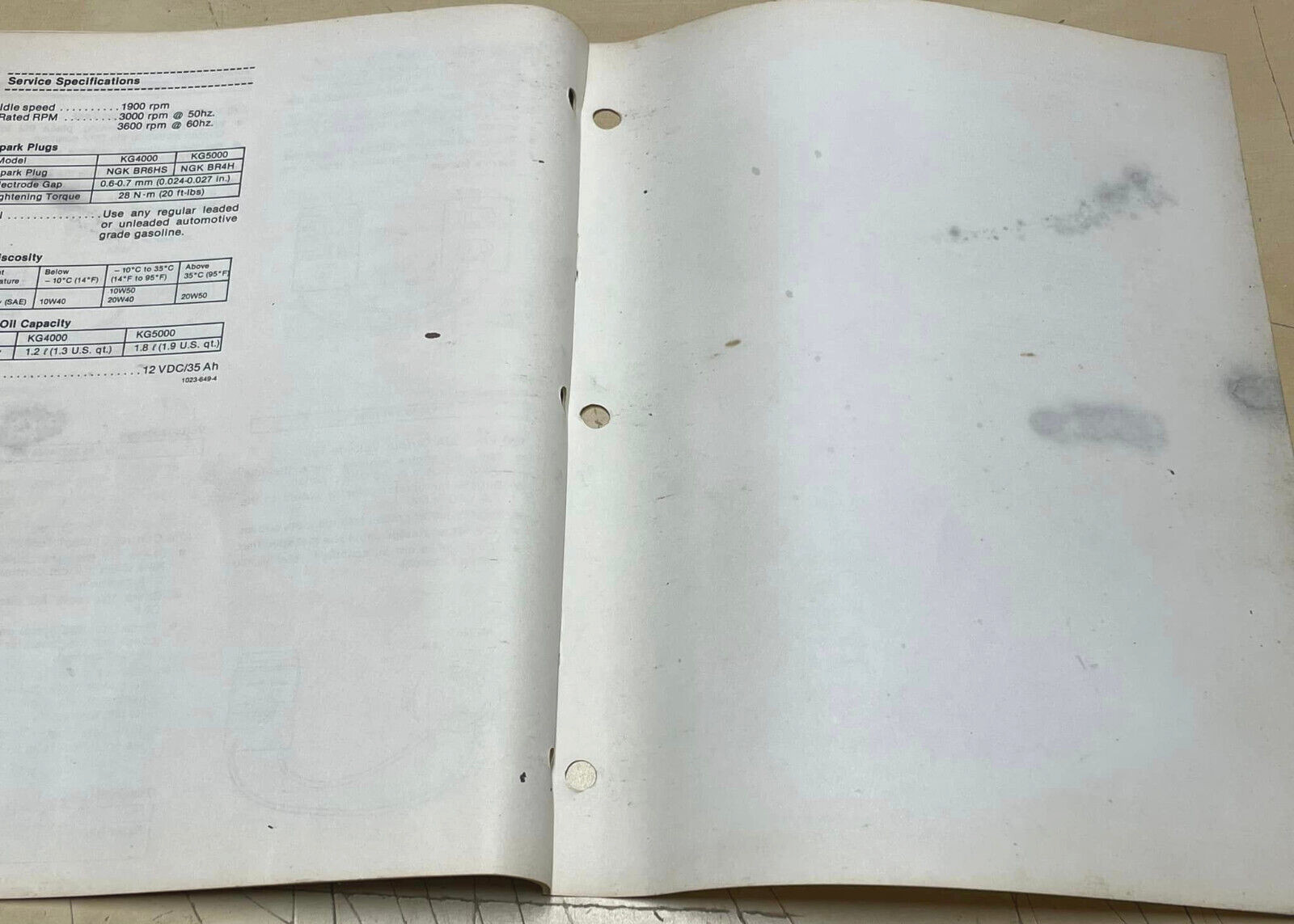 Vtg 1982 Kawasaki KG4000A 5000A AS Portable Generator Dealers Assembly Manual