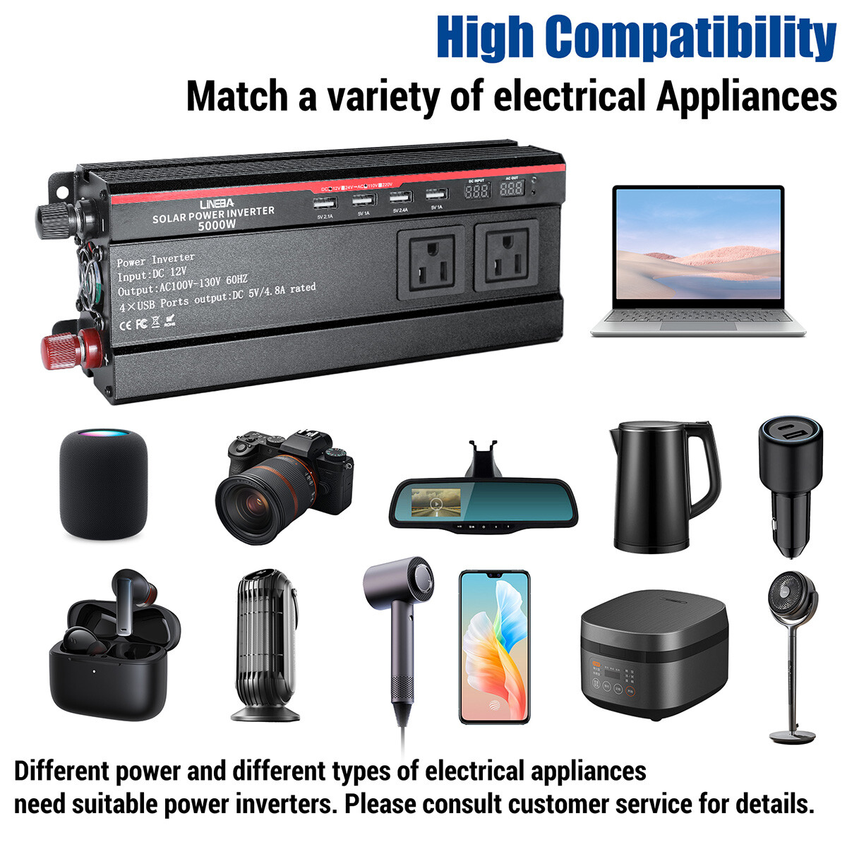 7000W Off Grid Solar System Complete Kit Home, 2*400W Solar Panel(800W)+Inverter