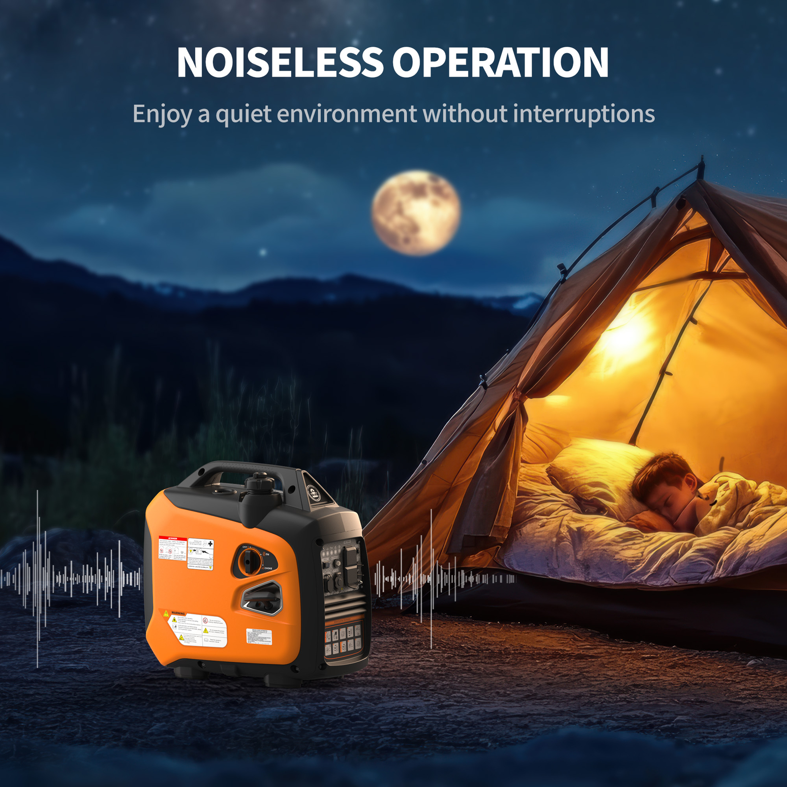 Efurden 2500W Portable Inverter Generator Gas Quiet for Camping RV 2-Pack Set