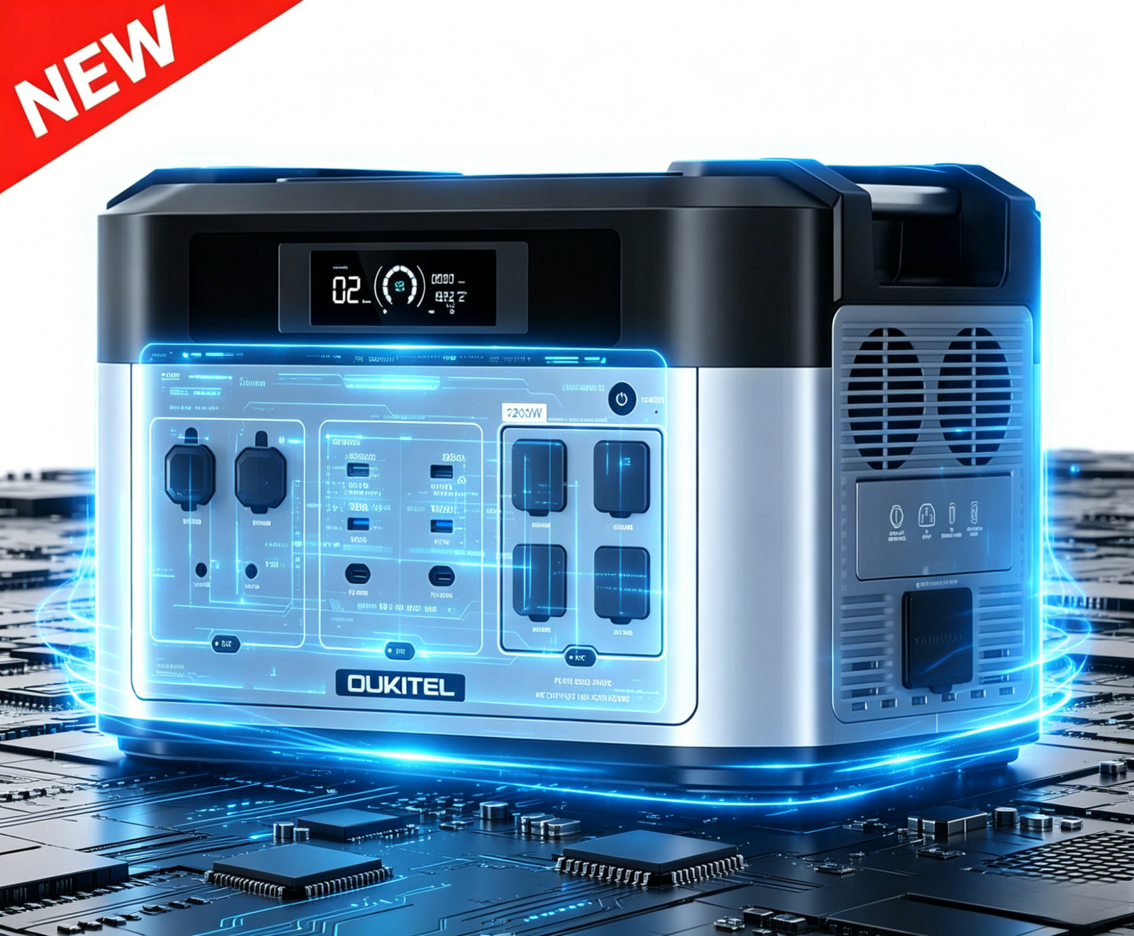 OUKITEL Power Station 2048Wh/4400W Solargenerator Expandable UP 16384Wh LiFePO4