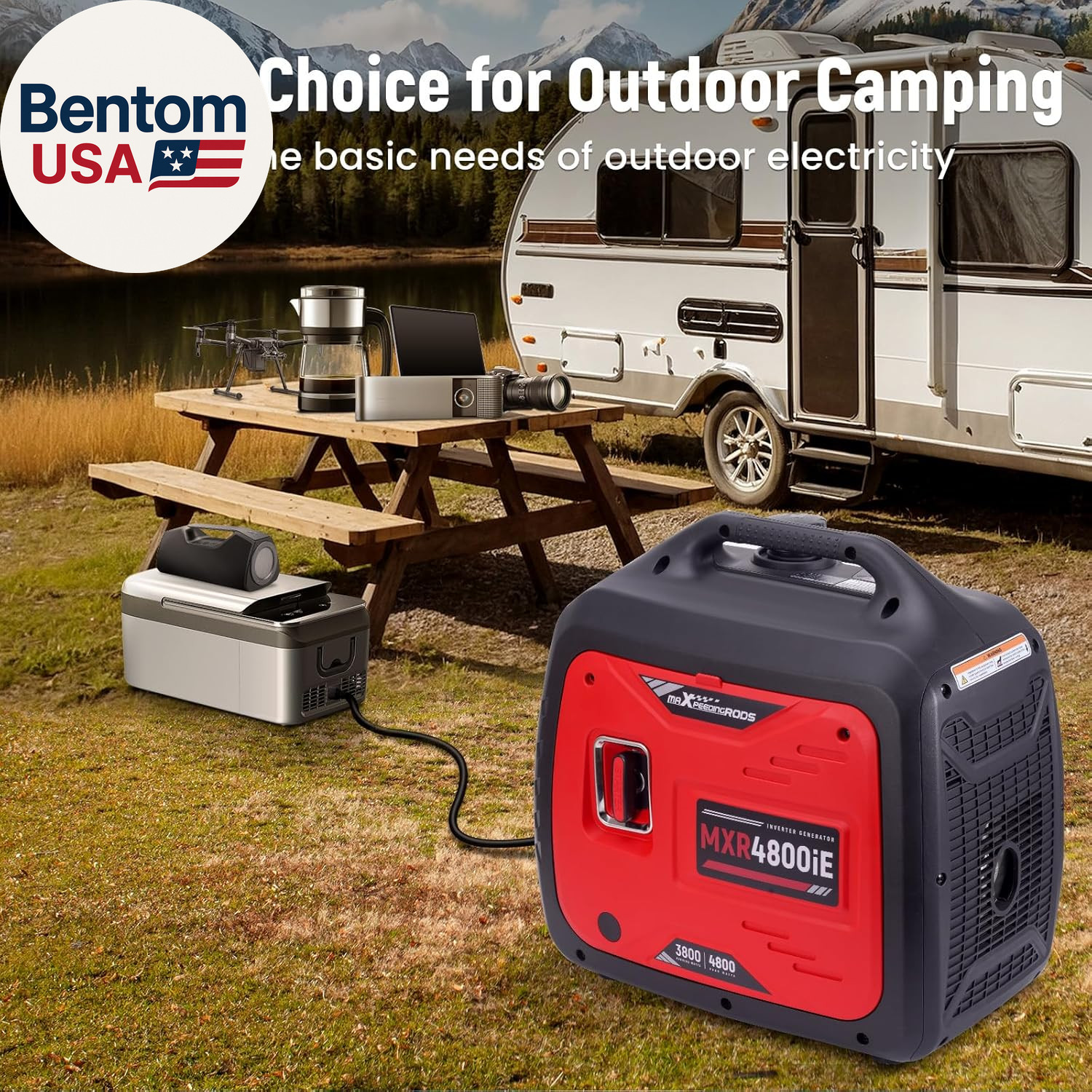 4800W Gasoline Inverter Generator, Electric Start and Remote Start, Gas Powered