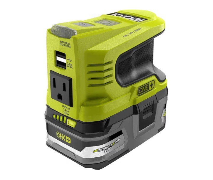 🇺🇸 RYOBI 18V ONE+ 150W Portable Battery Inverter Power Source (Tool Only)
