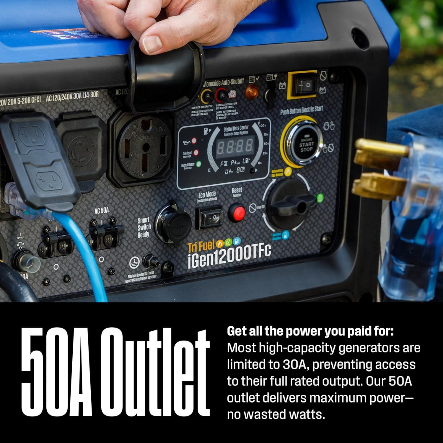 Westinghouse 12,000W Portable Tri-Fuel Inverter Generator Remote Start CO Sensor