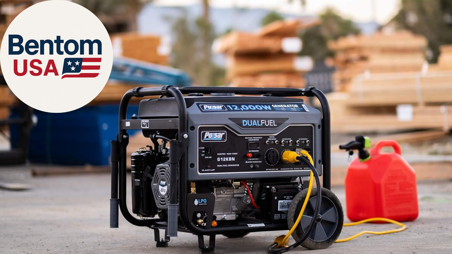 G12KBN Heavy Duty Portable Dual Fuel Generator – 9500 Rated Watts & 12000 Peak W