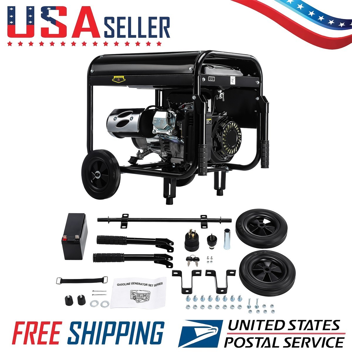 5000W Electric Start Generator Portable Gas Powered 110V + 220V for RV Camping