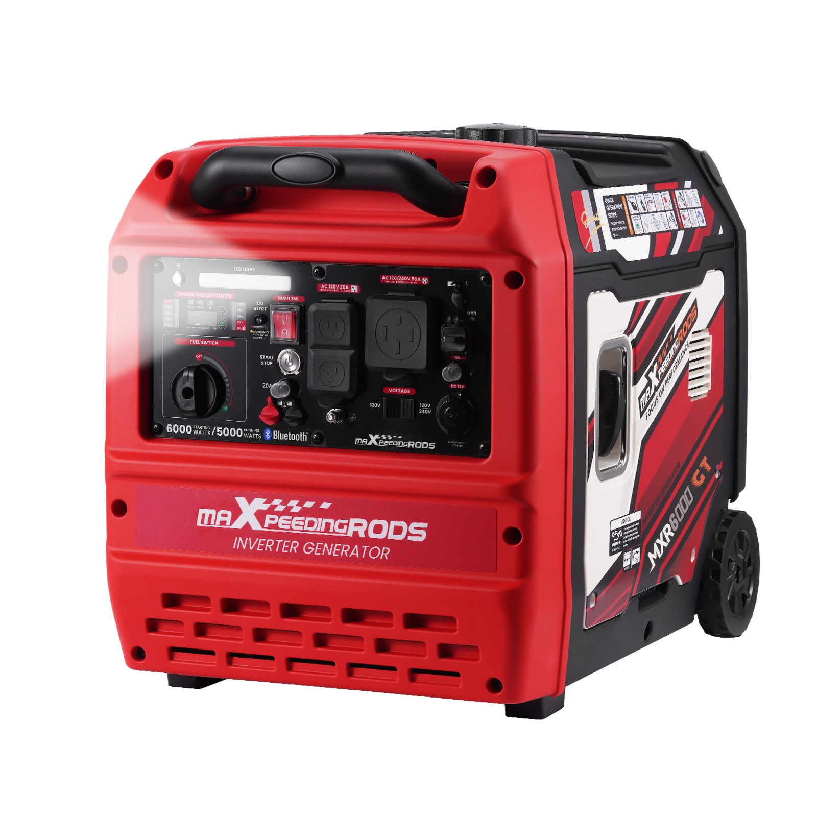 6KW Generator with 50A Outlet for RV Hookup, 120V/240V, Electric & App Start