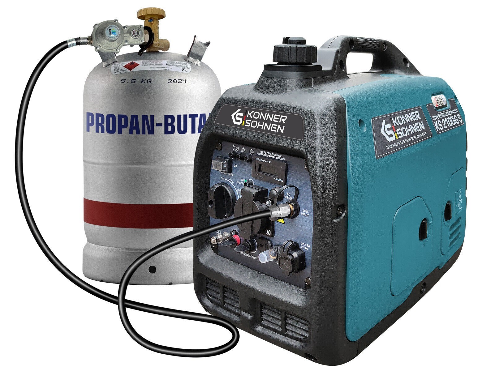 K&S Emergency Power Generator Dual LPG GAS Petrol Inverter Generator 2KW