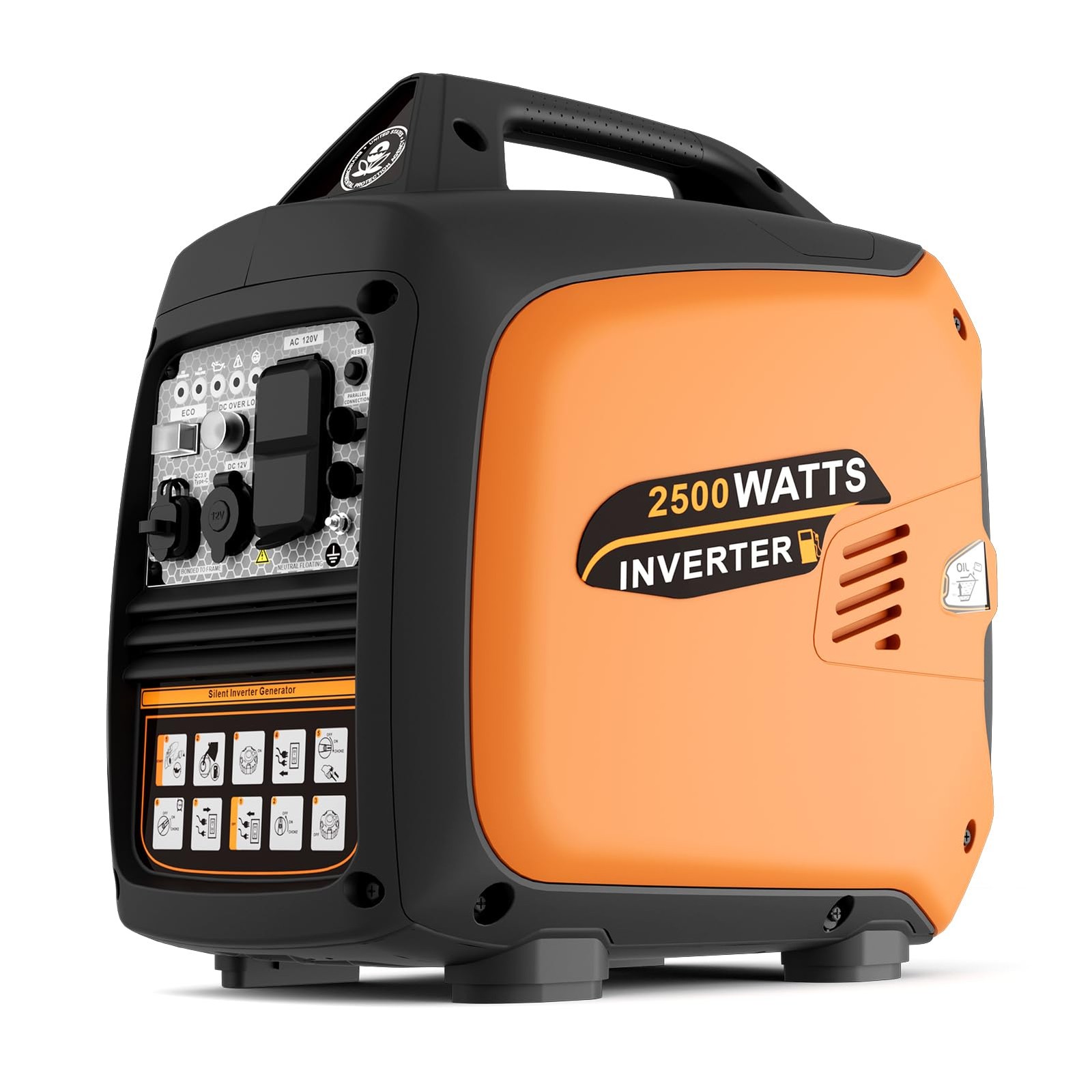 Quiet Gas Powered Generators 2500W Portable Inverter Generator Outdoor Generator