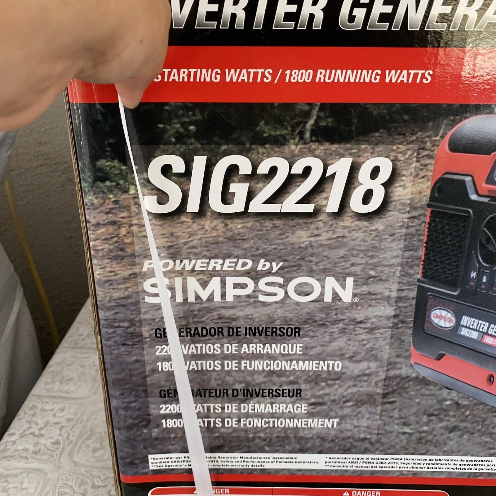 Simpson Cleaning SIG2218 1,800 Watt Portable Inverter Generator with LED Display