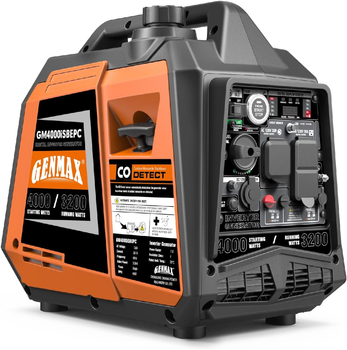 GENMAX 4000W Inverter Generator, Ultra Lightweight, Eco-Mode, Quiet