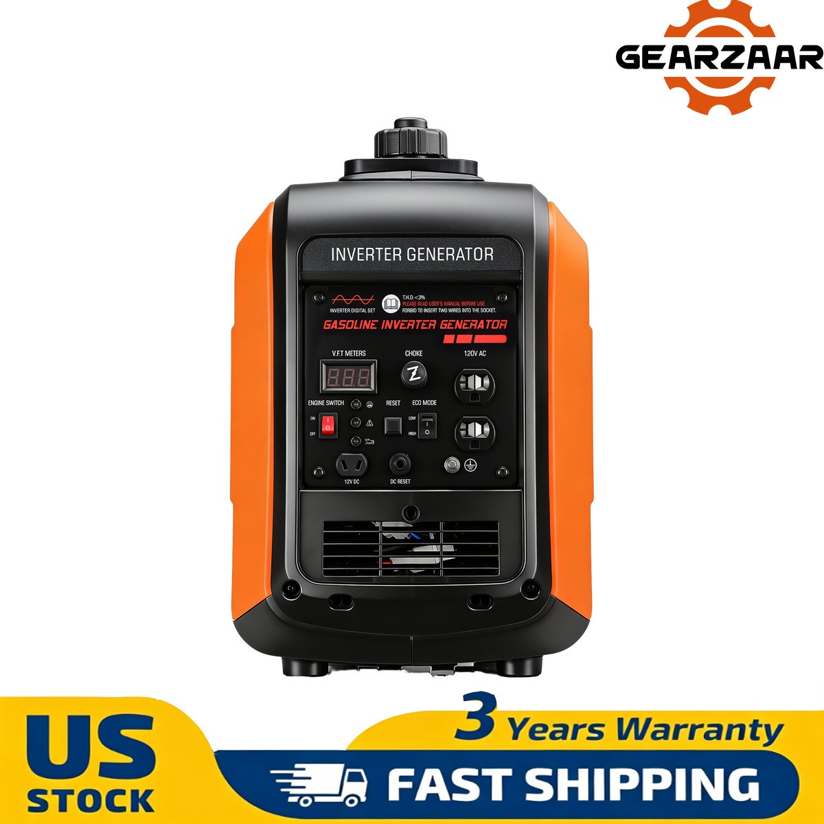 5000W Portable Inverter Generator Gas Powered Quiet for Home Pure Sine Wave