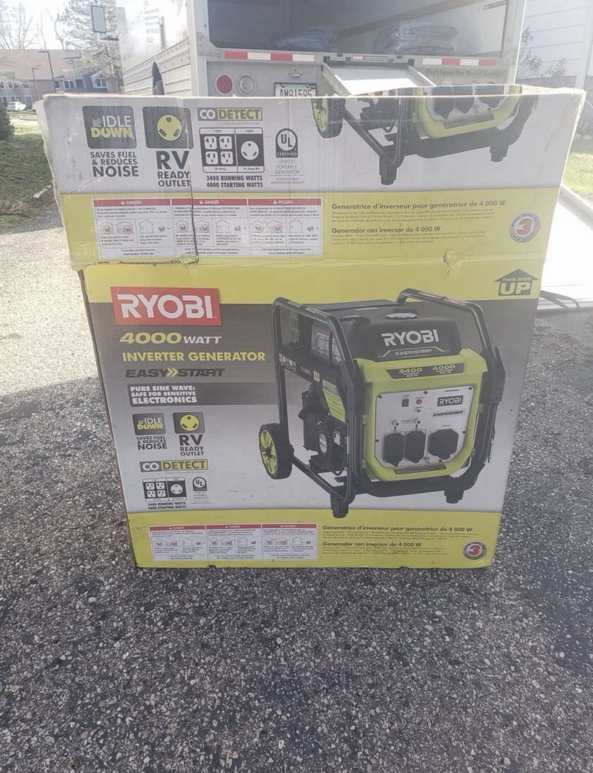 Ryobi 4000W Inverter Generator CO Detect Easy Start RV Ready Portable