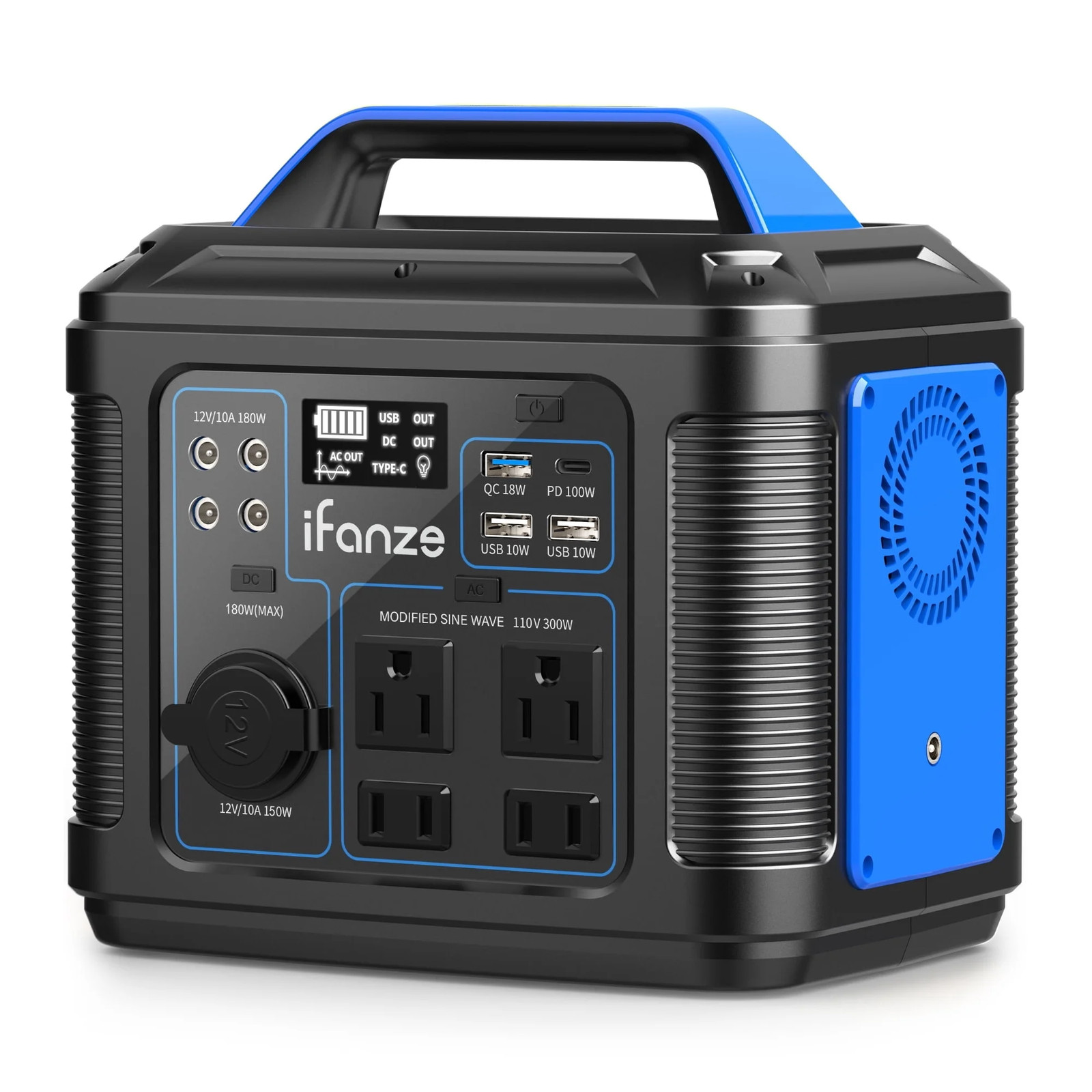 iFanze P302 296Wh 80000mAh Lithium Battery Power Solar Generator with 100W USB-C