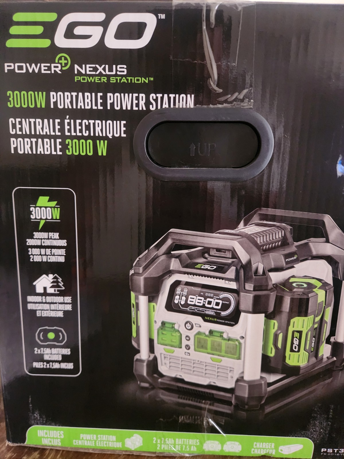 EGO #PST3042 POWER+ Nexus Portable Station 3000W—2 X 7.5 Ah Batteries + Charger