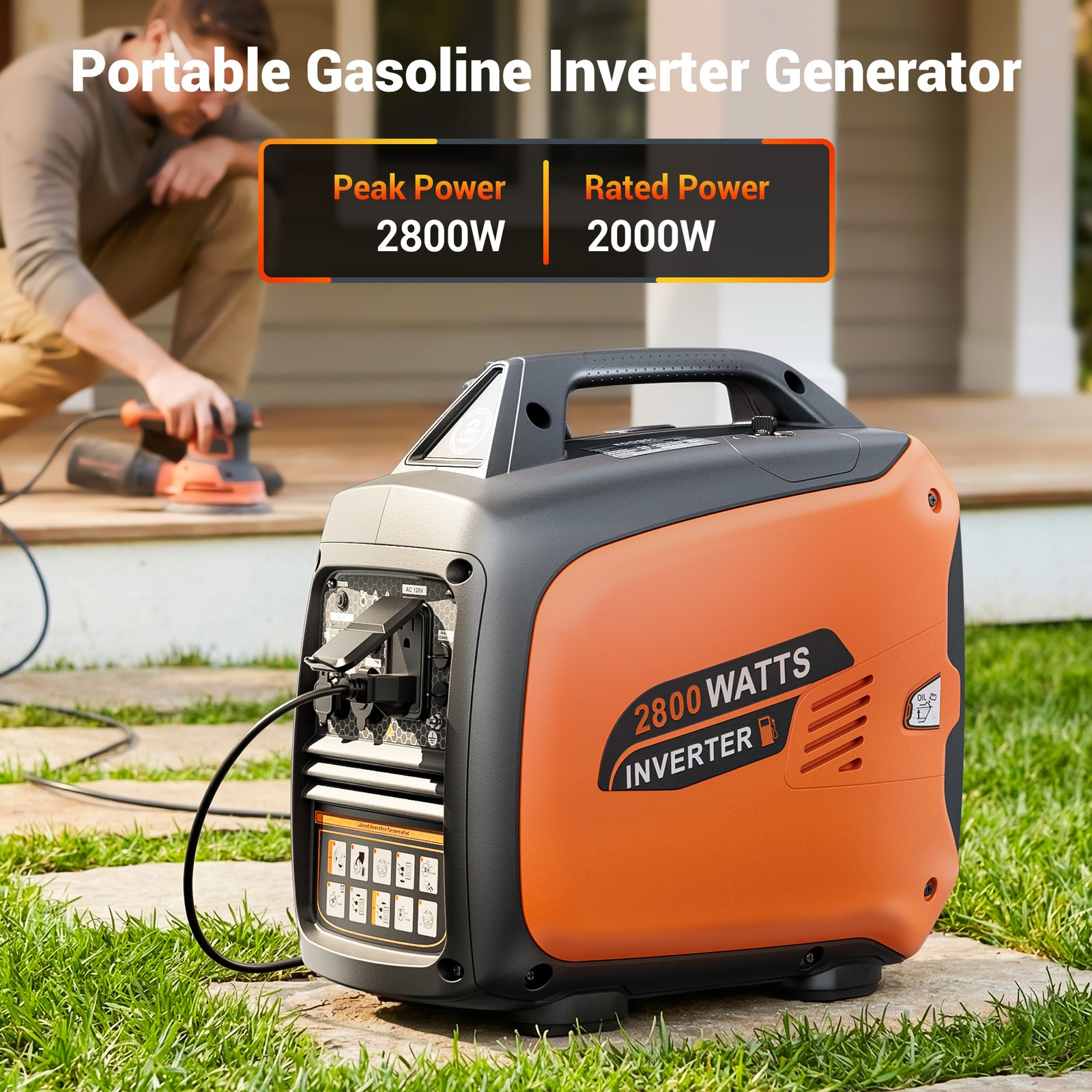 Mutaomay 2800W Portable Gasoline Inverter Generator Quiet CO Parallel Support