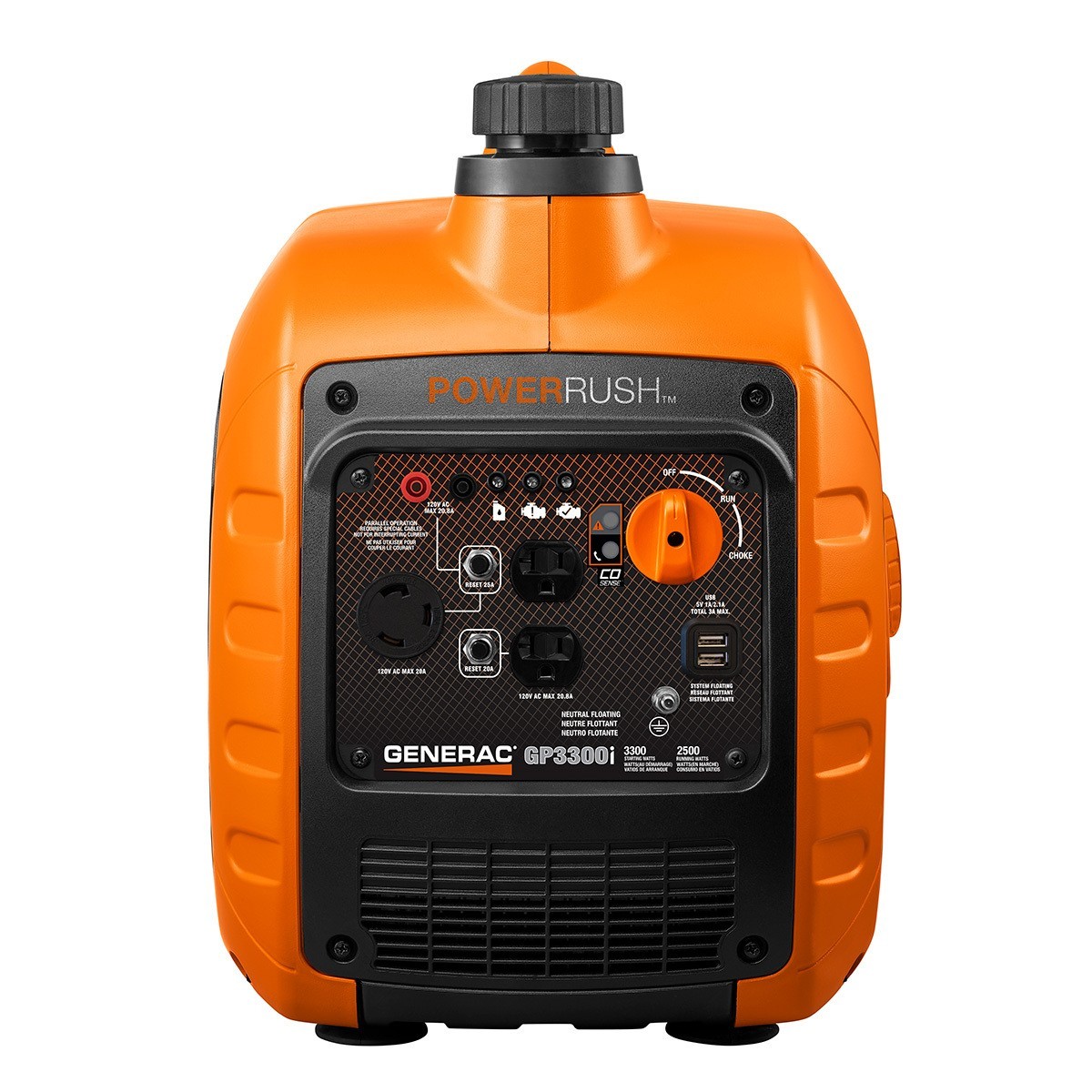 Generac GP3300i Inverter Generator 3300W Portable Quiet RV Gas COsense USB