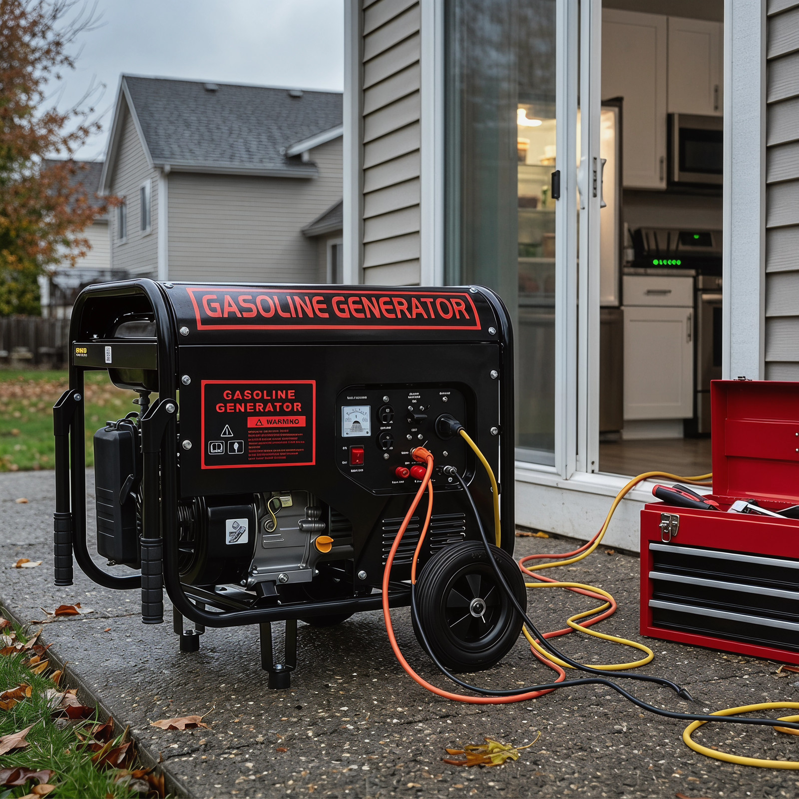3000W Portable Generator Gas Powered 4 Stroke 215CC for Home Backup Construction