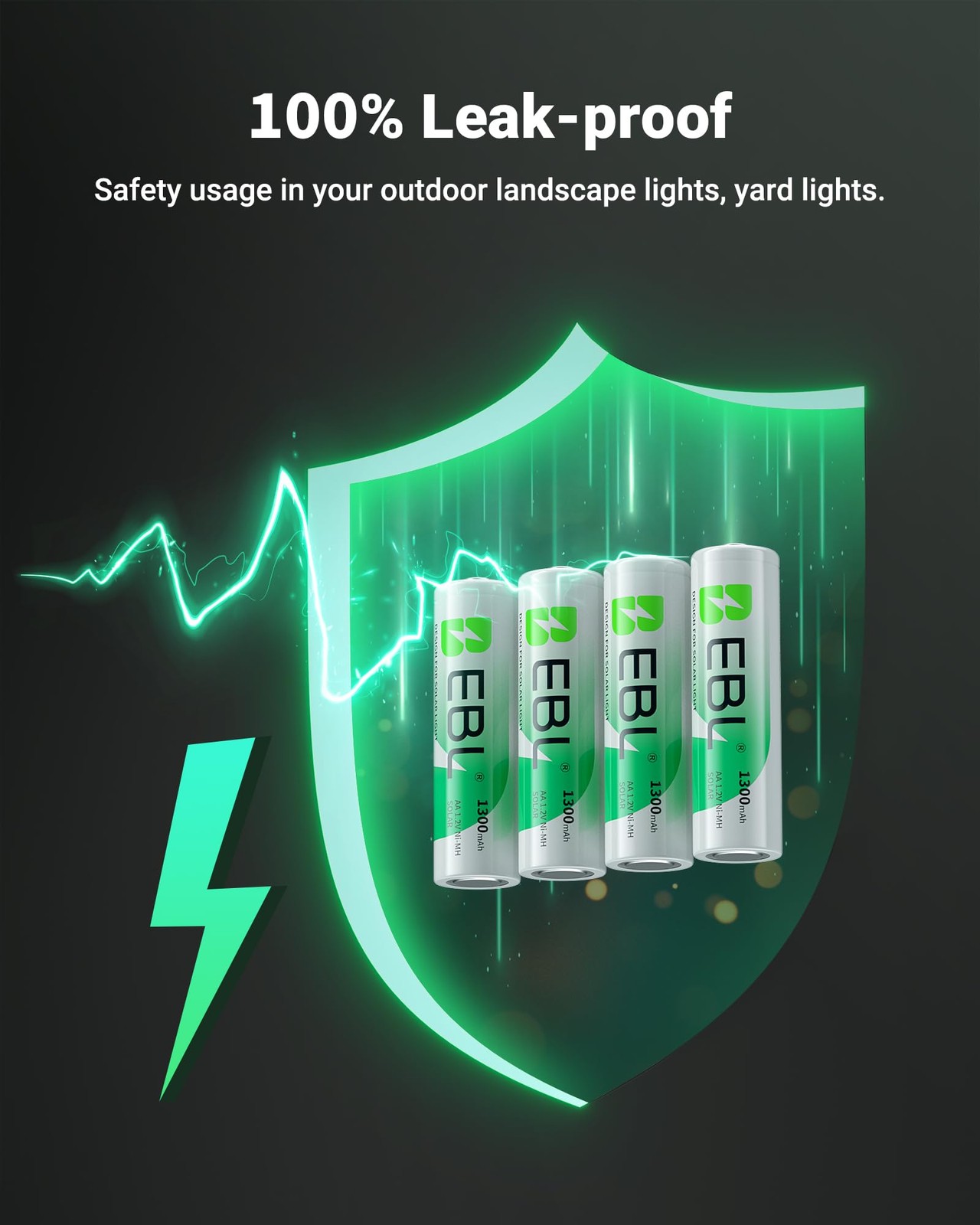 EBL Solar AA Battery Rechargeable Batteries for Outdoor 12 Count
