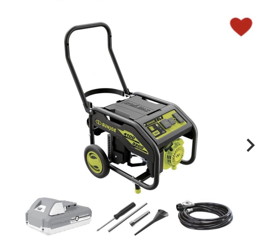 Sun Joe 4100W Portable Propane Generator 3300W Rated Home Backup w/ Battery