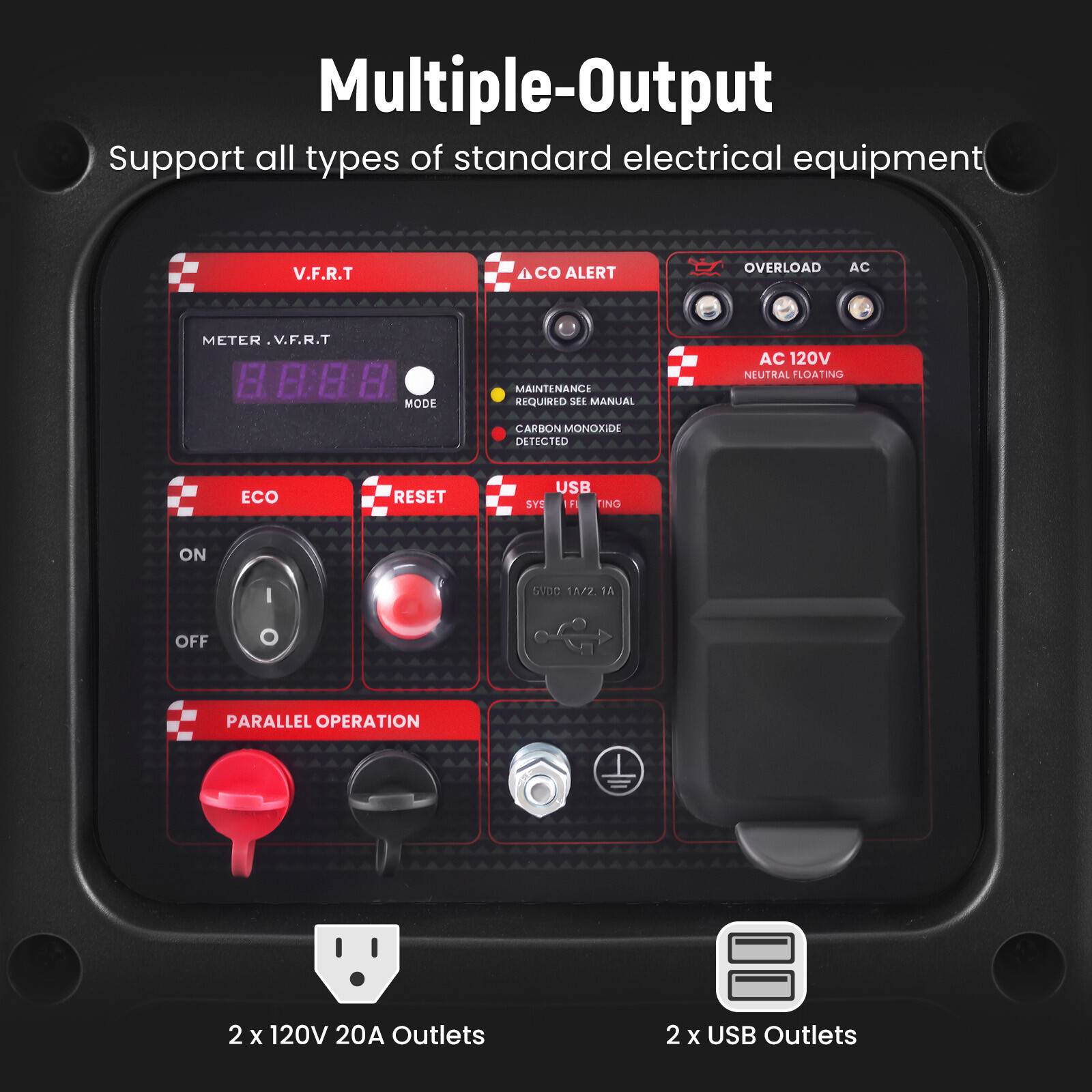 Portable Inverter Generator Quiet Gasoline/LPG Powered 2.3KW 3.5KW 4KW 5.5KW