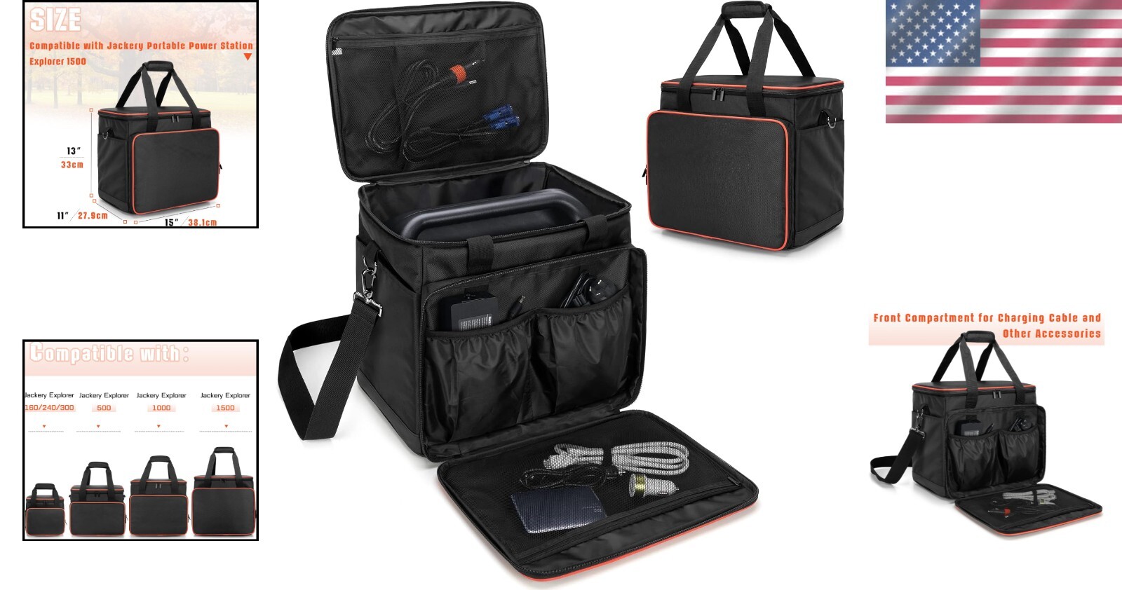 Portable Storage Bag for Jackery Explorer 1500 – Organize Accessories with Ease