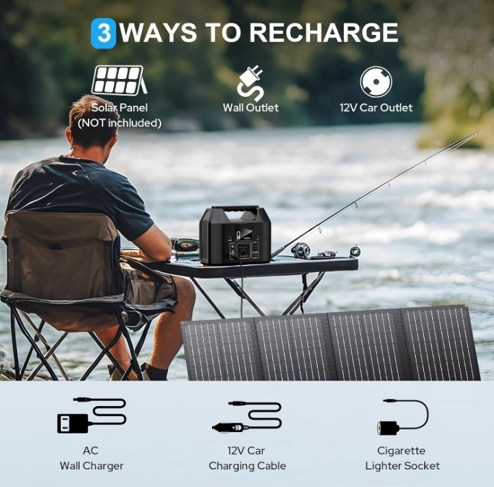 Estación de Energía Portátil 150W 122.8Wh LiFePO4 para Camping y RV, Nuevo