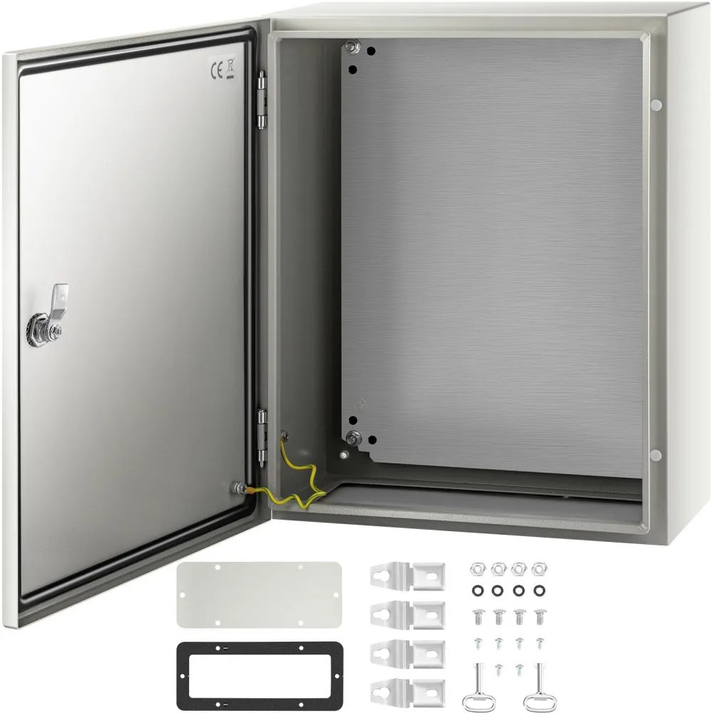 VEVOR NEMA Steel Case, 20x16x8” NEMA 4X Metal Electric Enclosure, IP66 Water &
