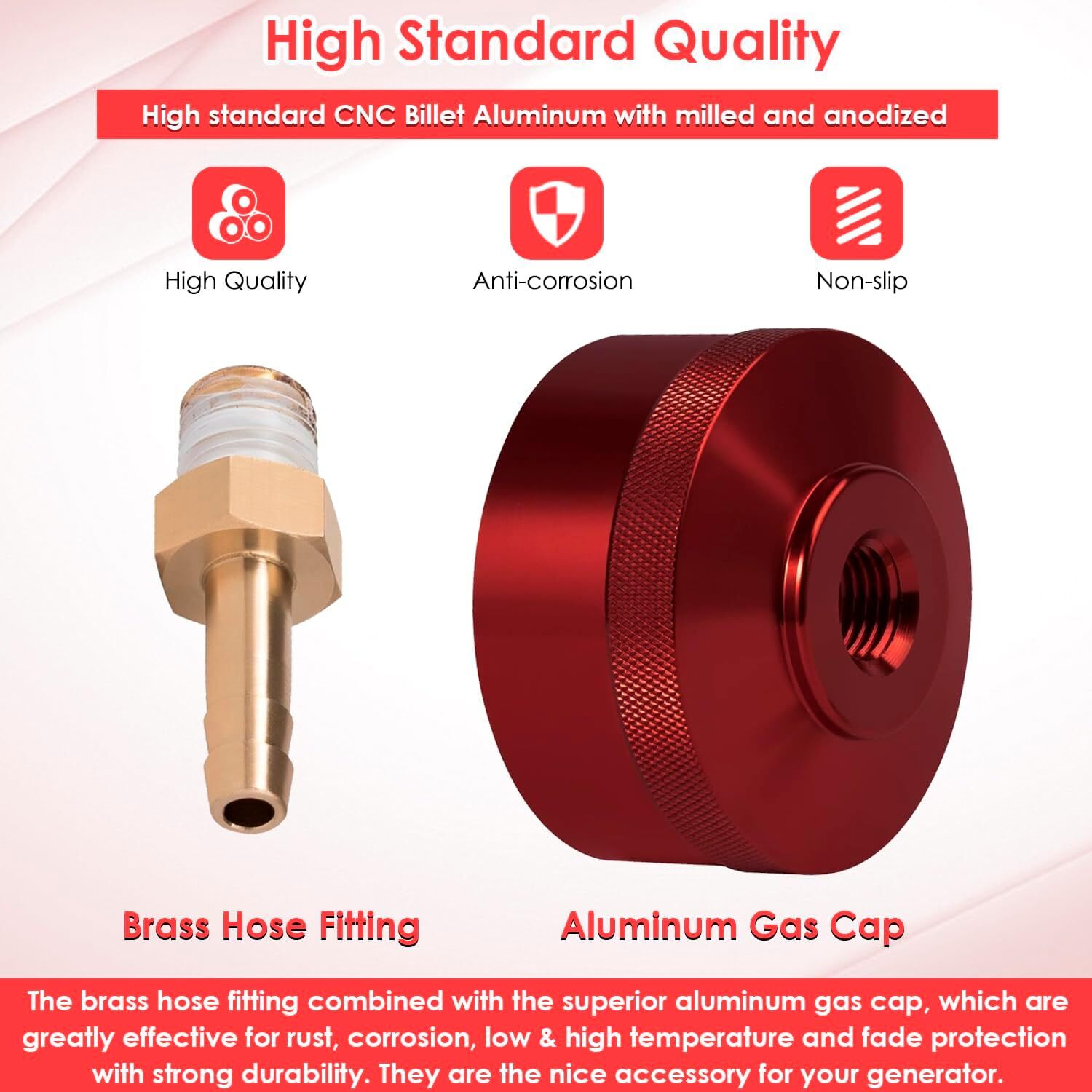 Extended Run Gas Cap Red Aluminum for Honda EU1000i EU2000i EU2200i EU3000i