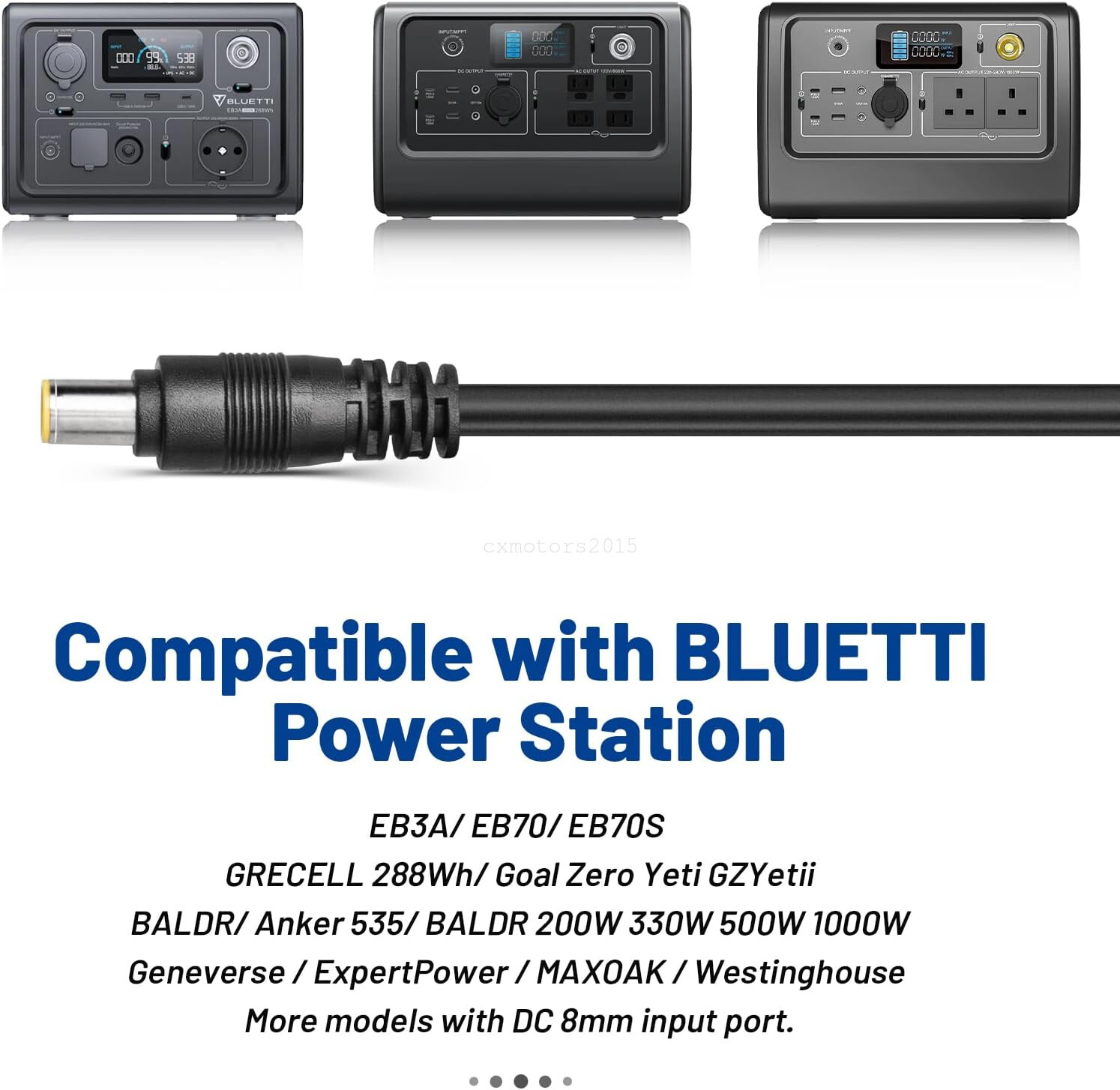 Car Charger For BLUETTI EB3A EB70 Power Station Charging Cable Connector 6.6ft