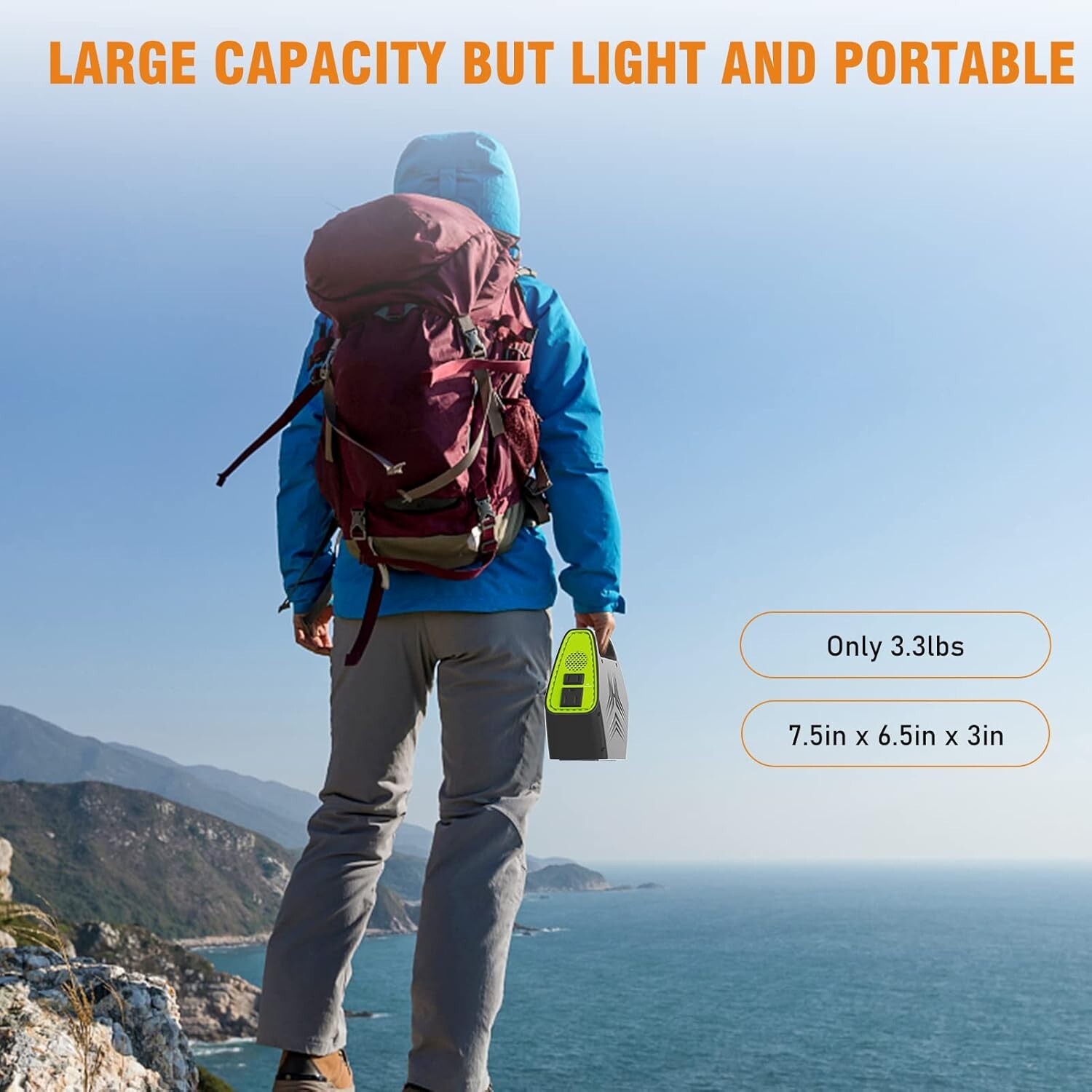 Green Portable Power Station 97Wh Portable Generator 26400mAh Power Bank Open