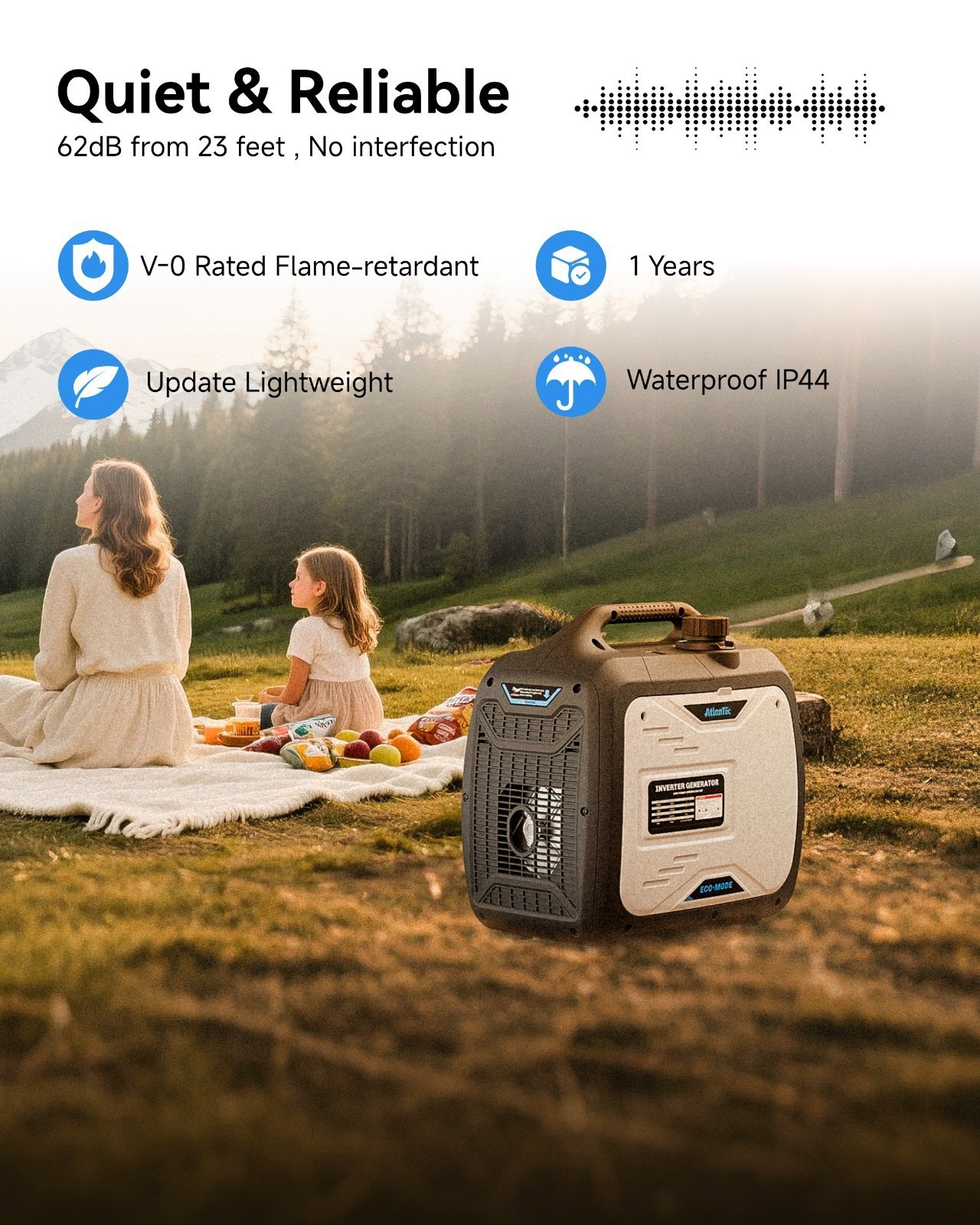 5KW Portable 4-Stroke Inverter Generator Gasoline 120V EPA For Construction Site