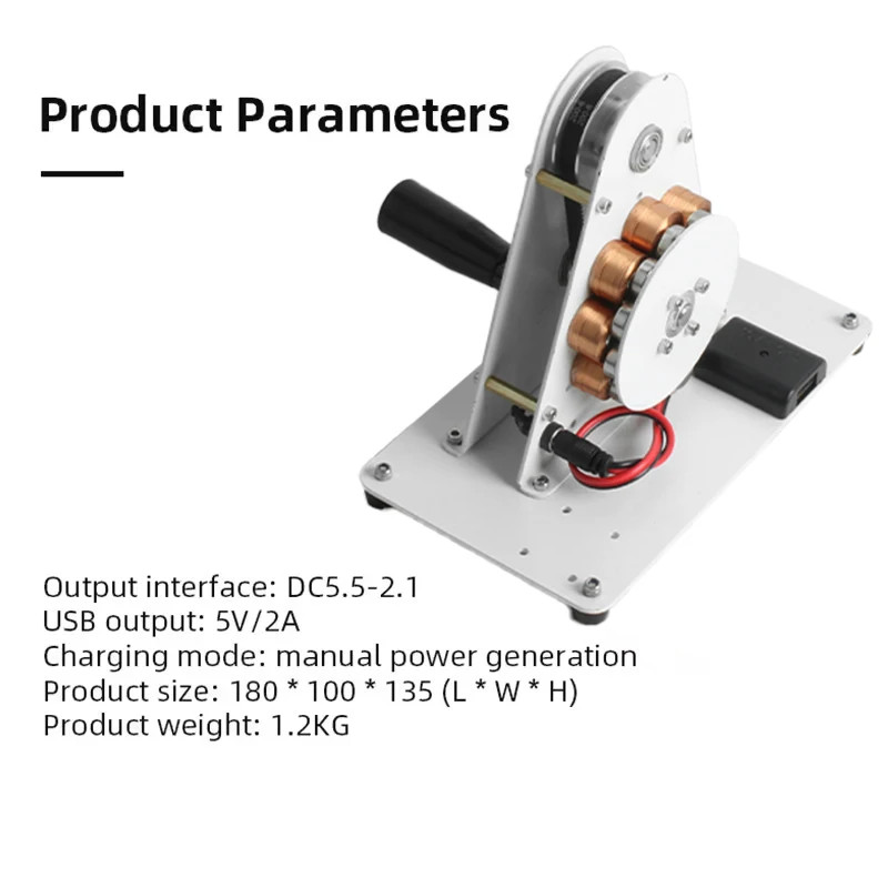 12V Hand Crank Generator Emergency Power Generator USB Charging Teaching Tools