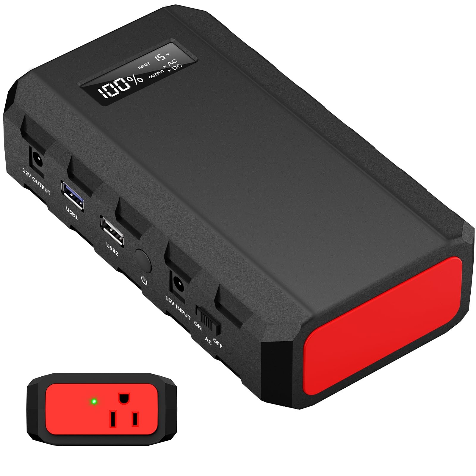 powkey 88Wh Portable Power Station 24000mAh Camping Solar Black, Black