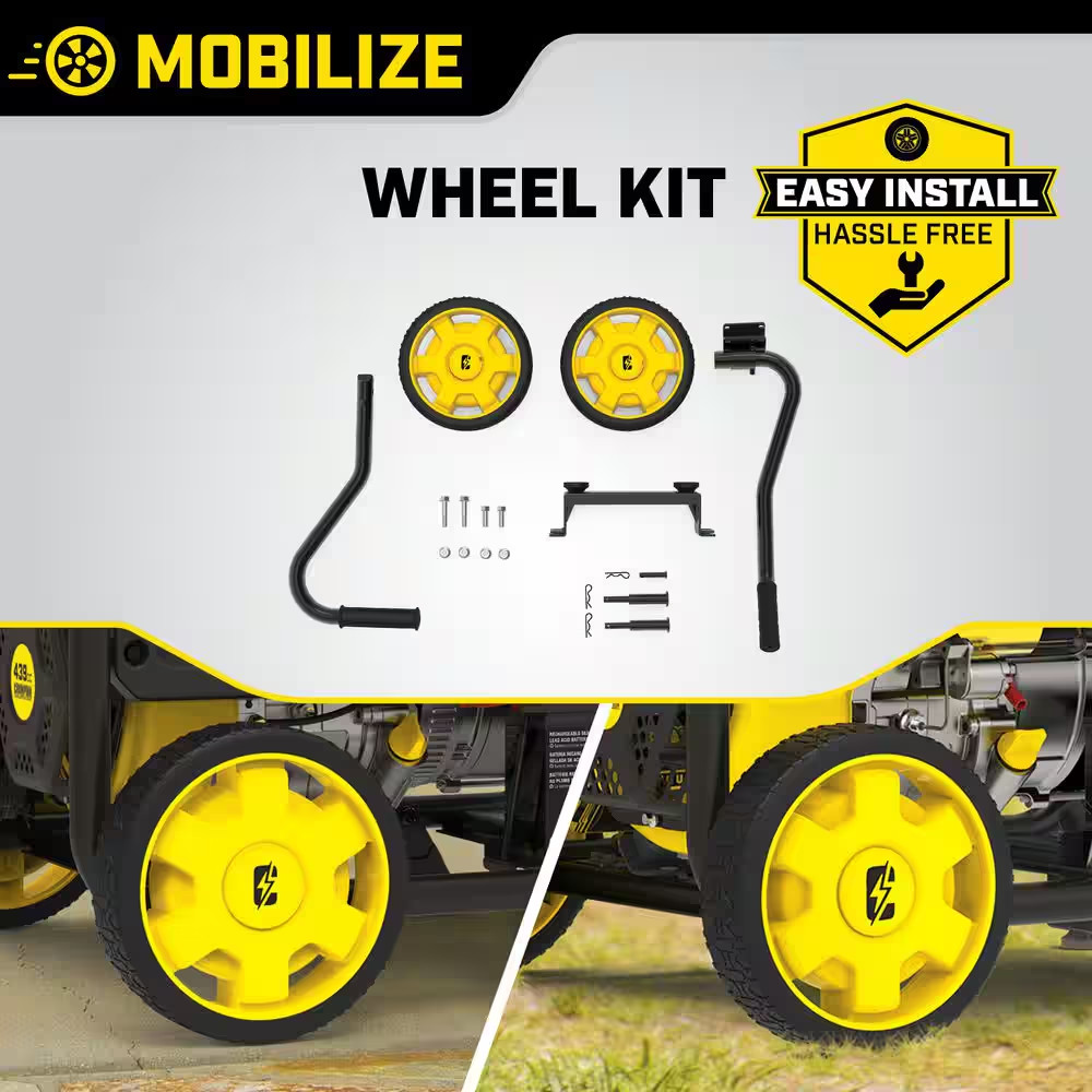 Portable Generator Wheel Kit with Folding Handle and Never-Flat Tires