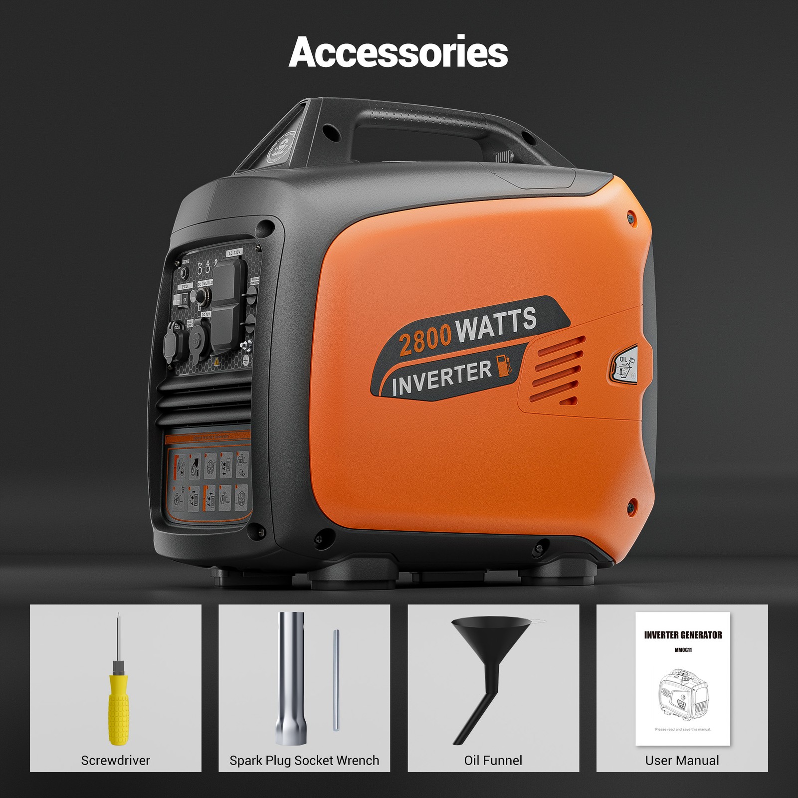 Mutaomay 2800W Quiet Inverter Generator Gas Portable Home Backup Construction