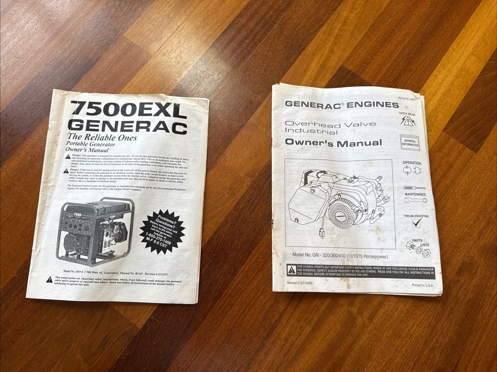7500EXL Generac Overhead Valve Industrial Generator 9400 Surge Watts 1019-0
