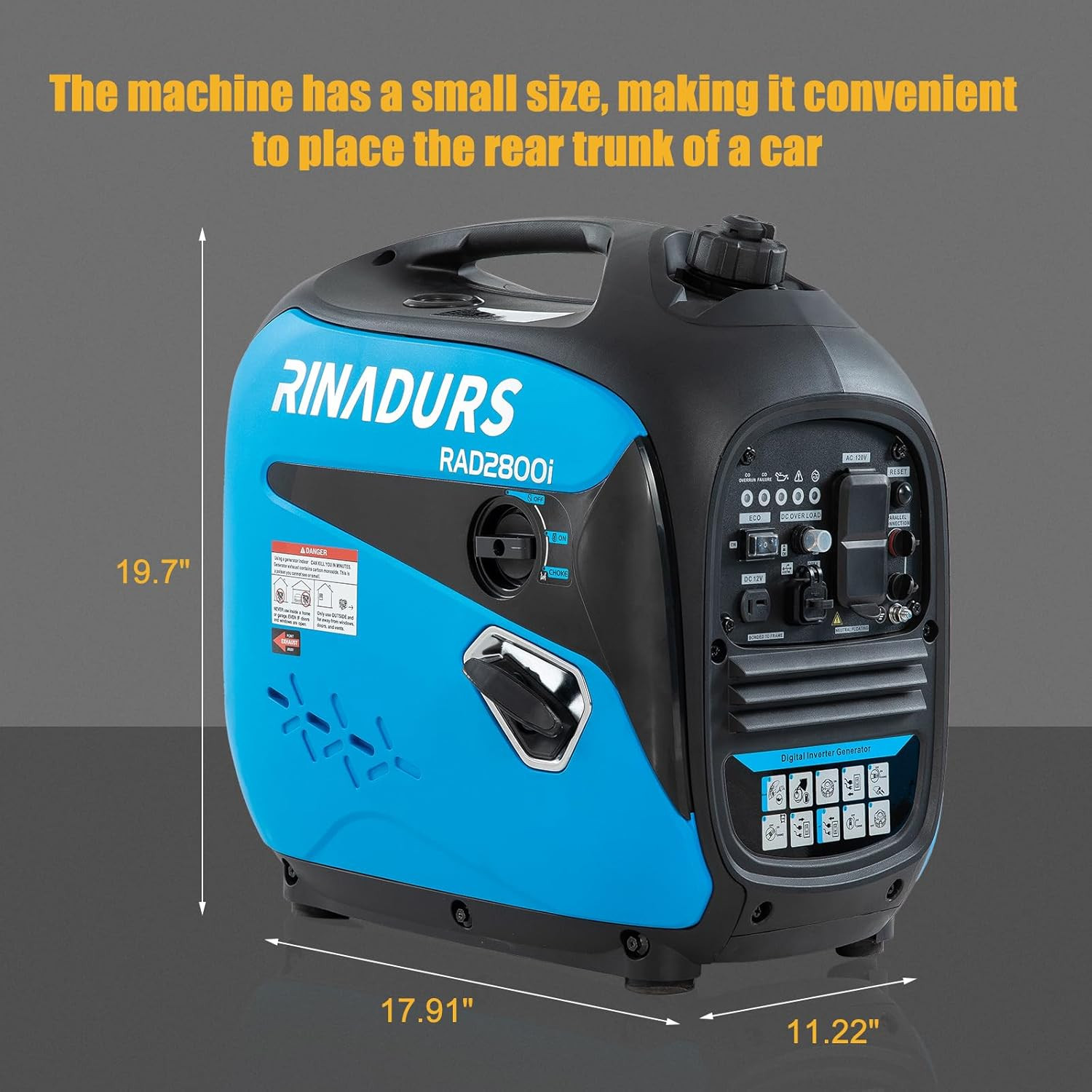 2800 Watt Inverter Generator, Quiet and Portable, Suitable for Home Backup Power