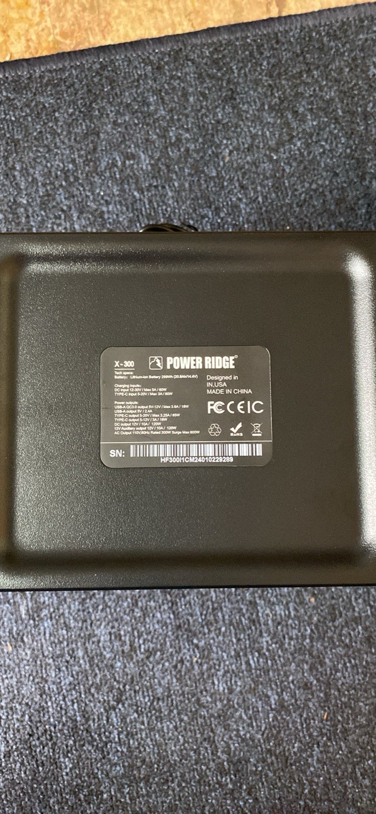 Power Ridge X-300 299Wh Portable Power Generator 110V USB DC Output Black