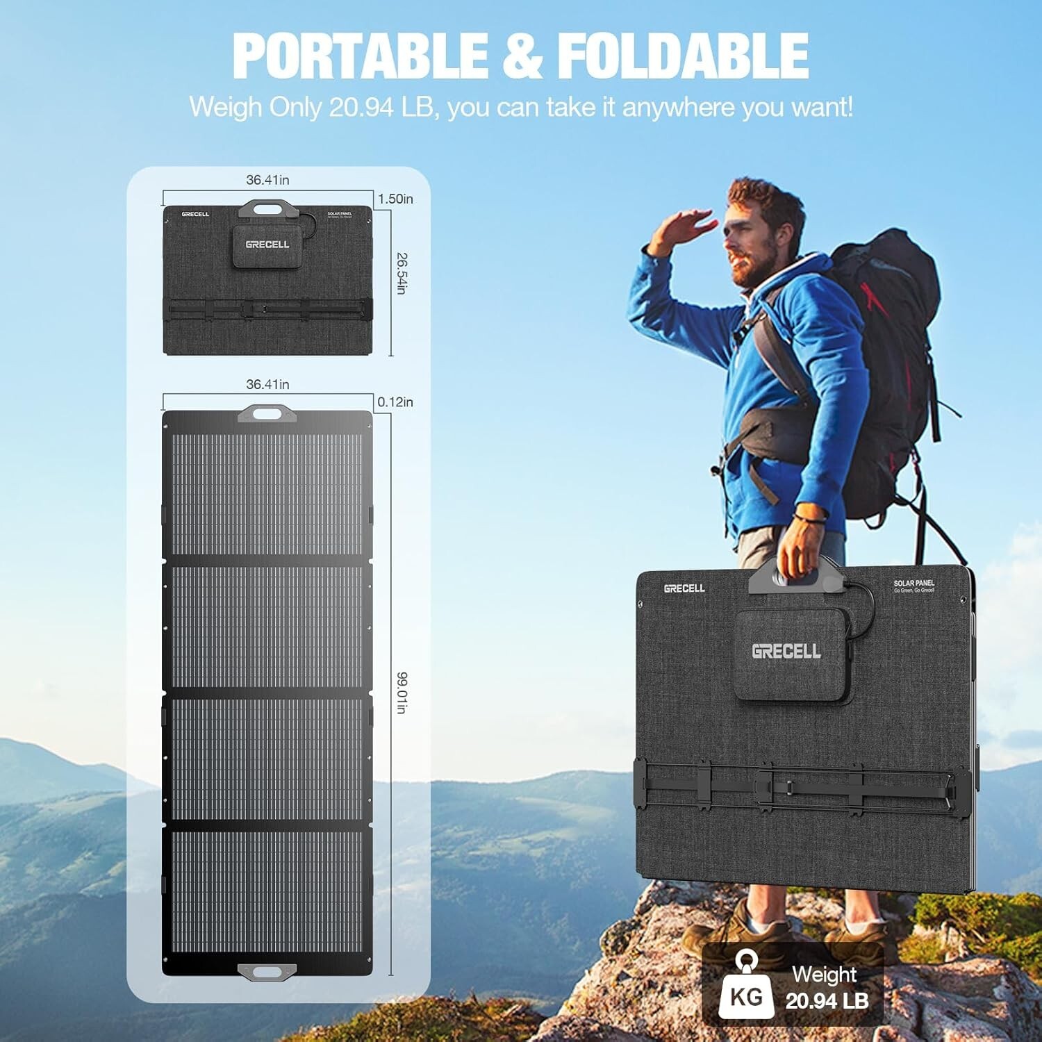 350W Portable Solar Panel Off-Grid for Power Station Generator Foldable