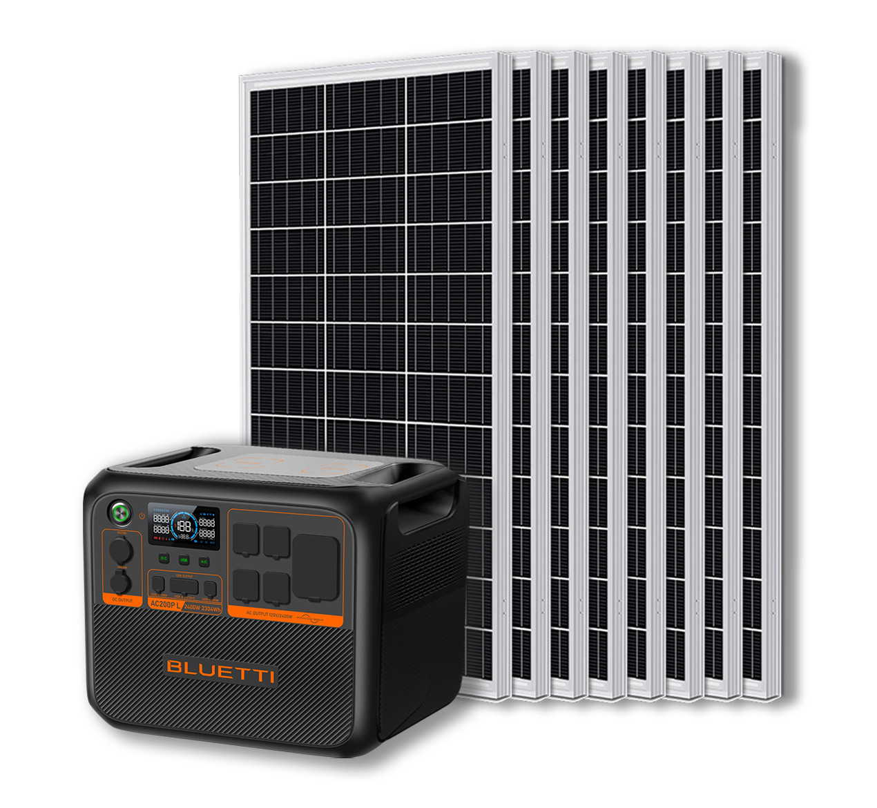 BLUETTI AC200PL 2400W Portable Power Station Generator with 8x 100W Solar Panel