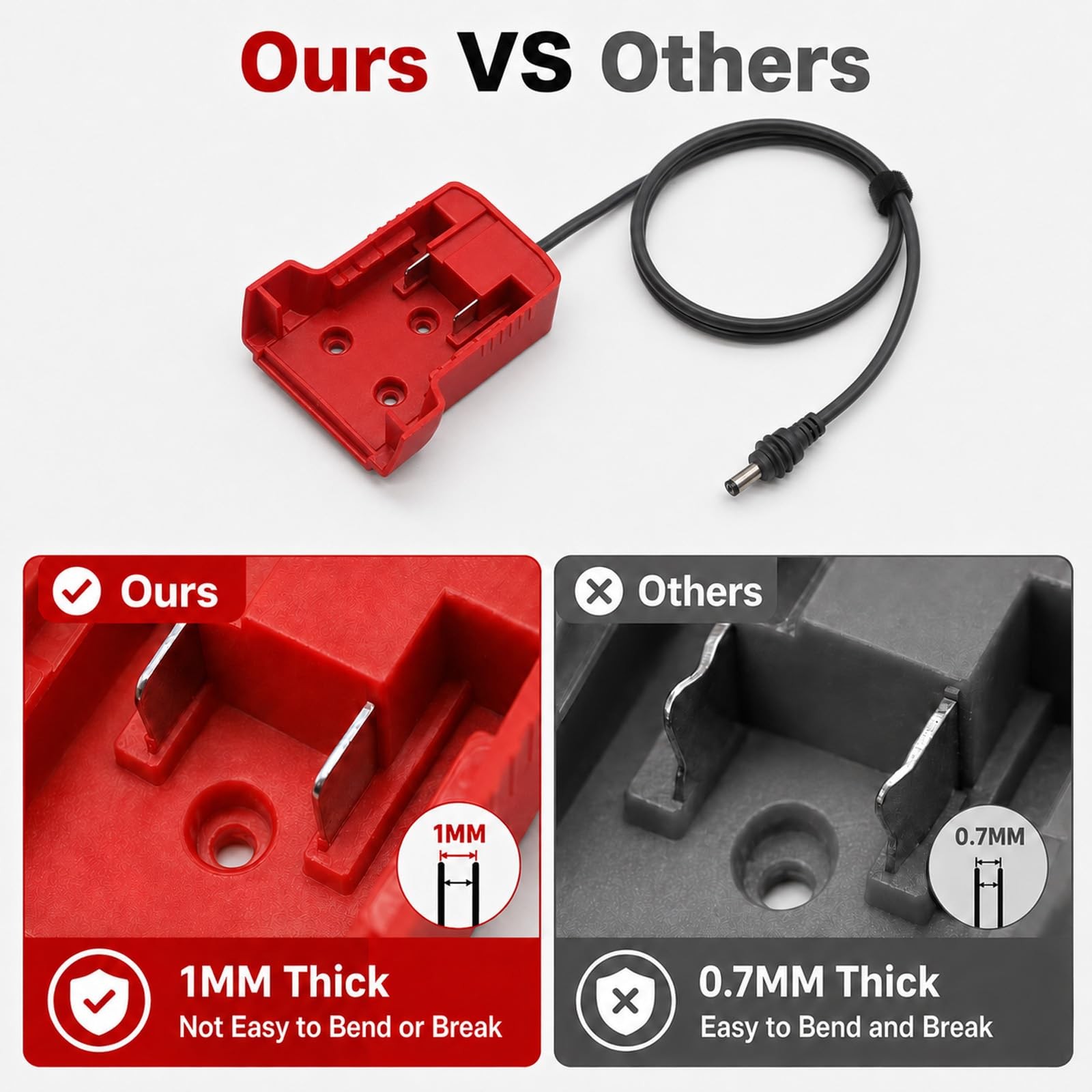 Starlink Mini Battery Adapter Compatible with Milwaukee M18 Batteries Red