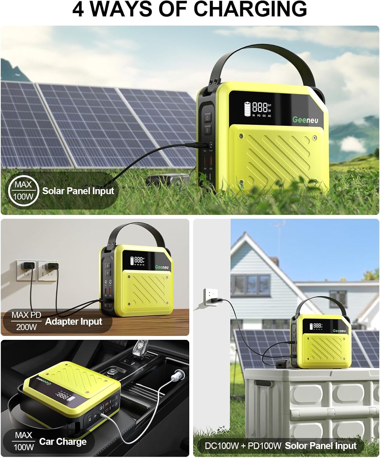 Geeneu P72 268W 270Wh Portable Power Station Generator for Camping Fishing